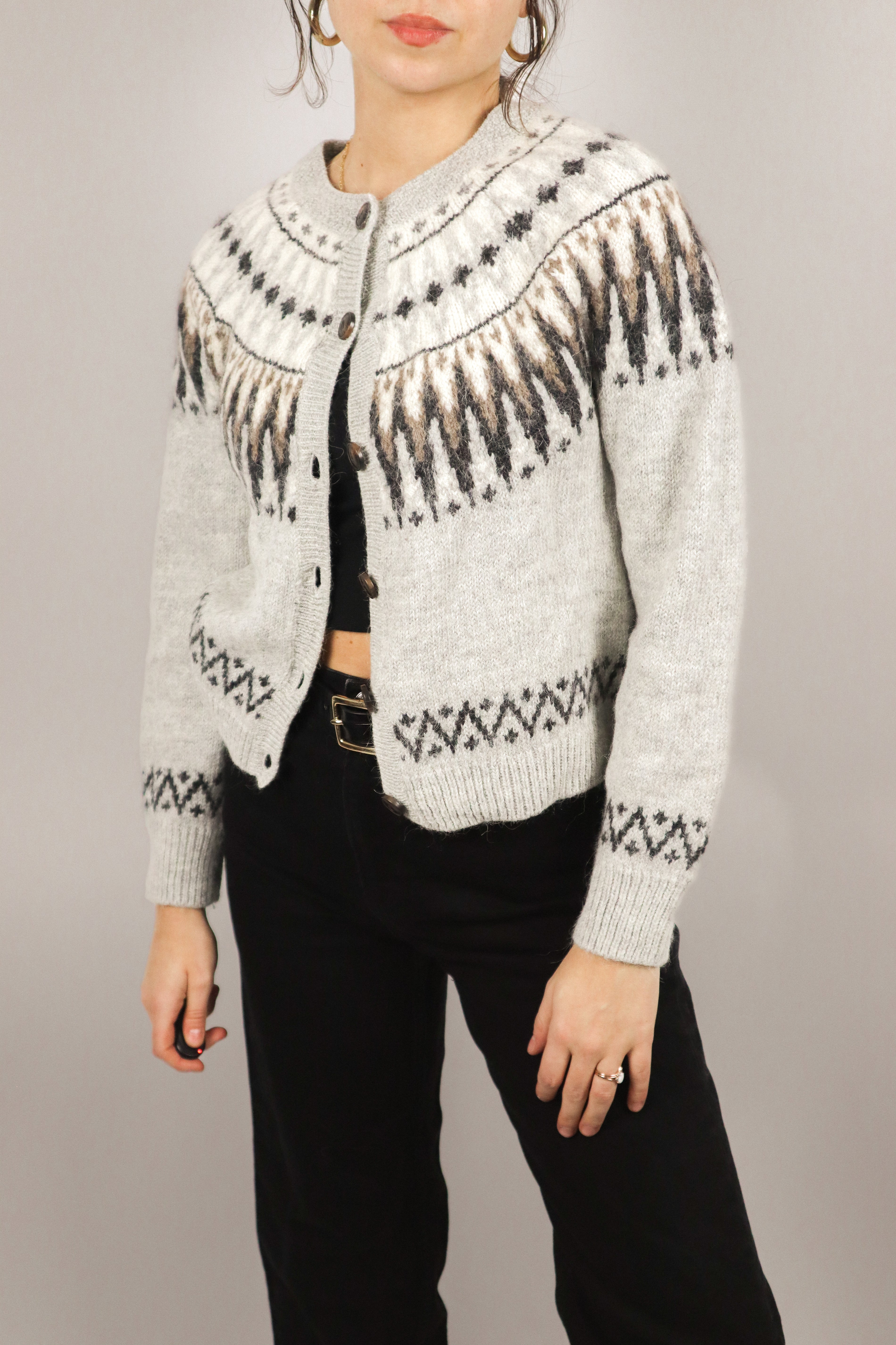 Modern x Wool Fair Isle Cardigan (S)