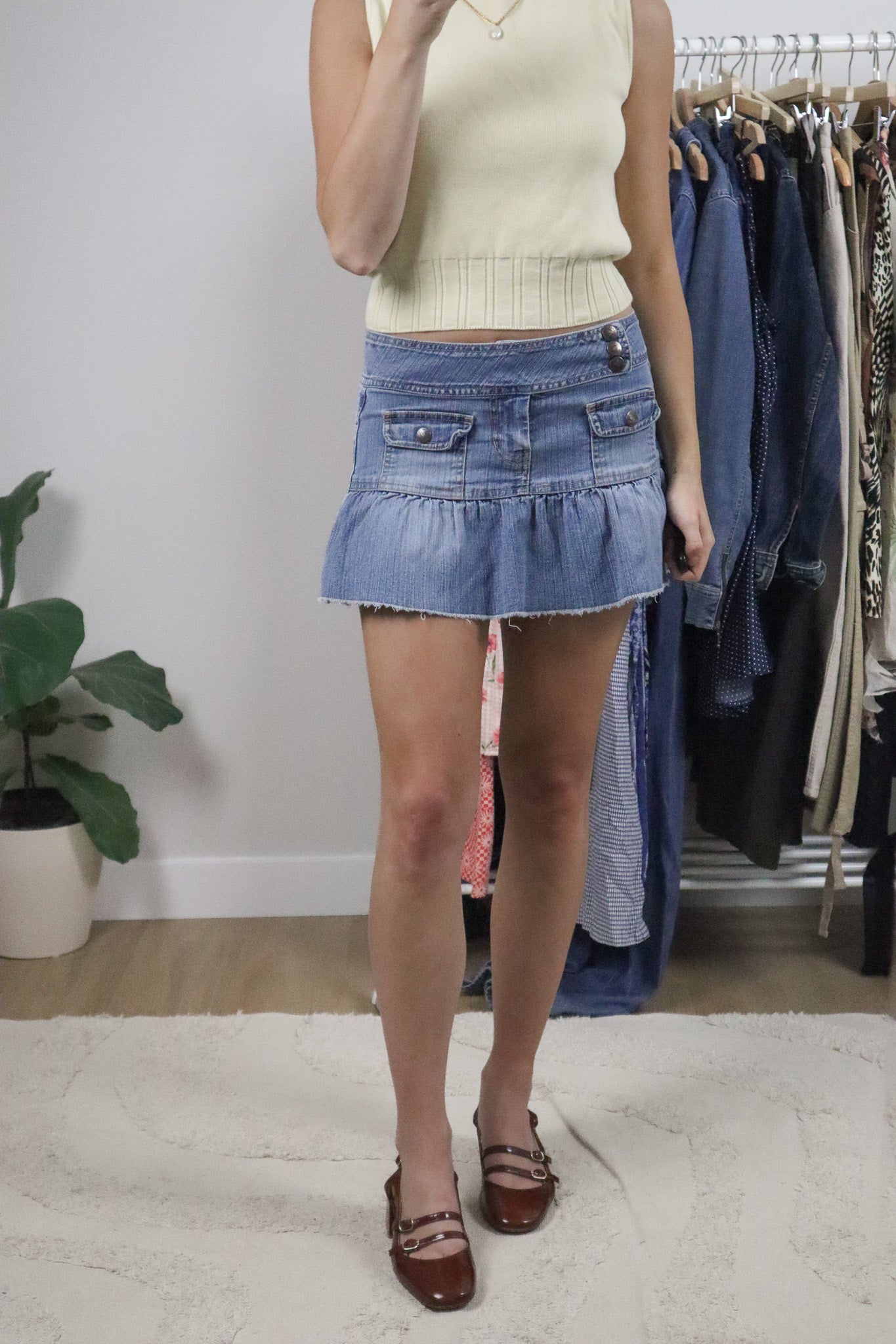Vintage x Denim Mini Skirt (S)