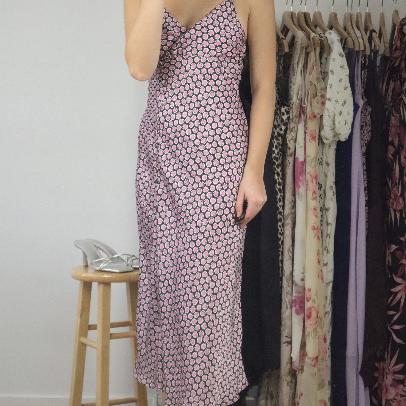 Modern x Satin Pattered Dress (XS)
