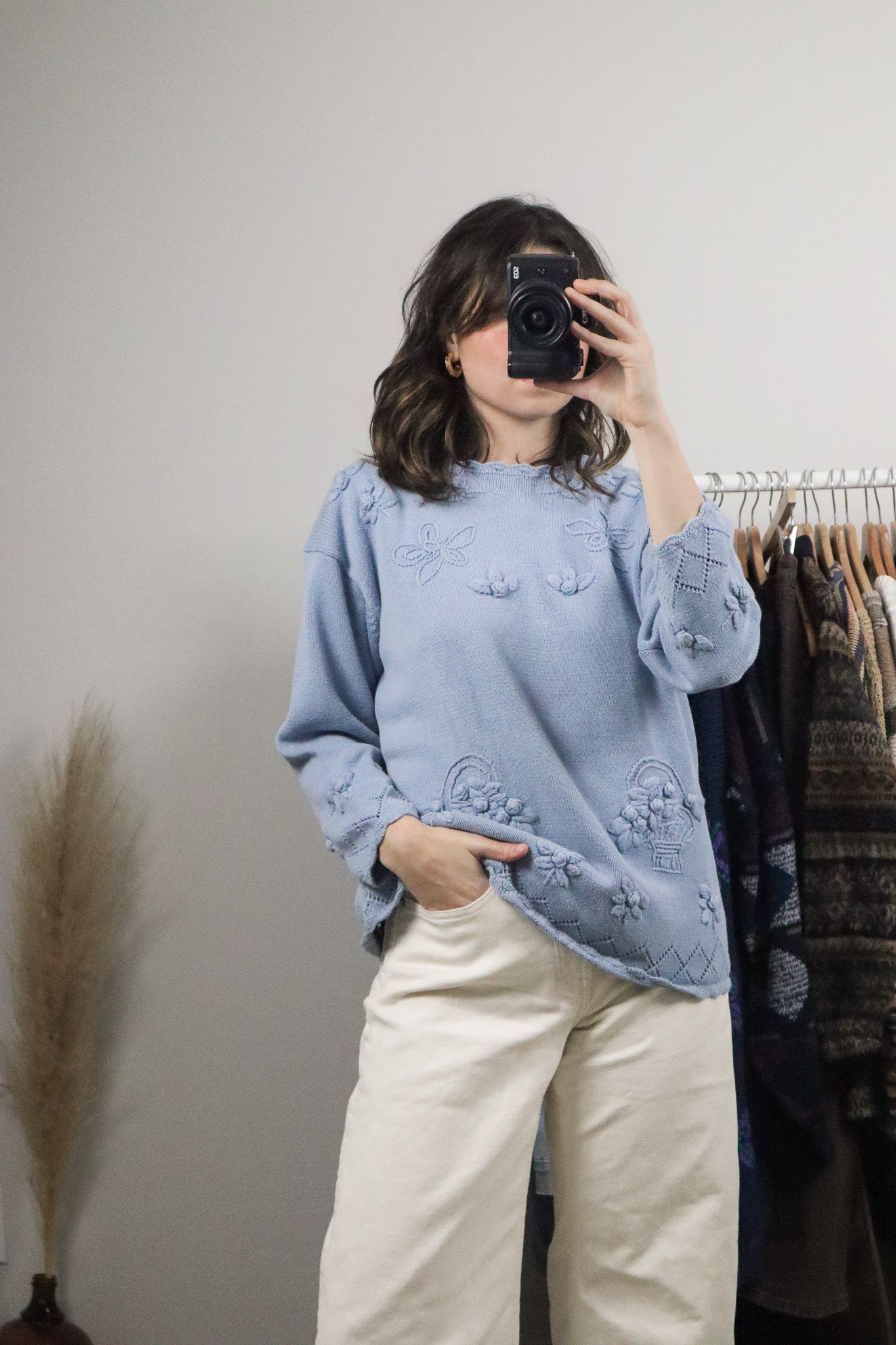 Vintage x Cotton Floral Knit Sweater (M)