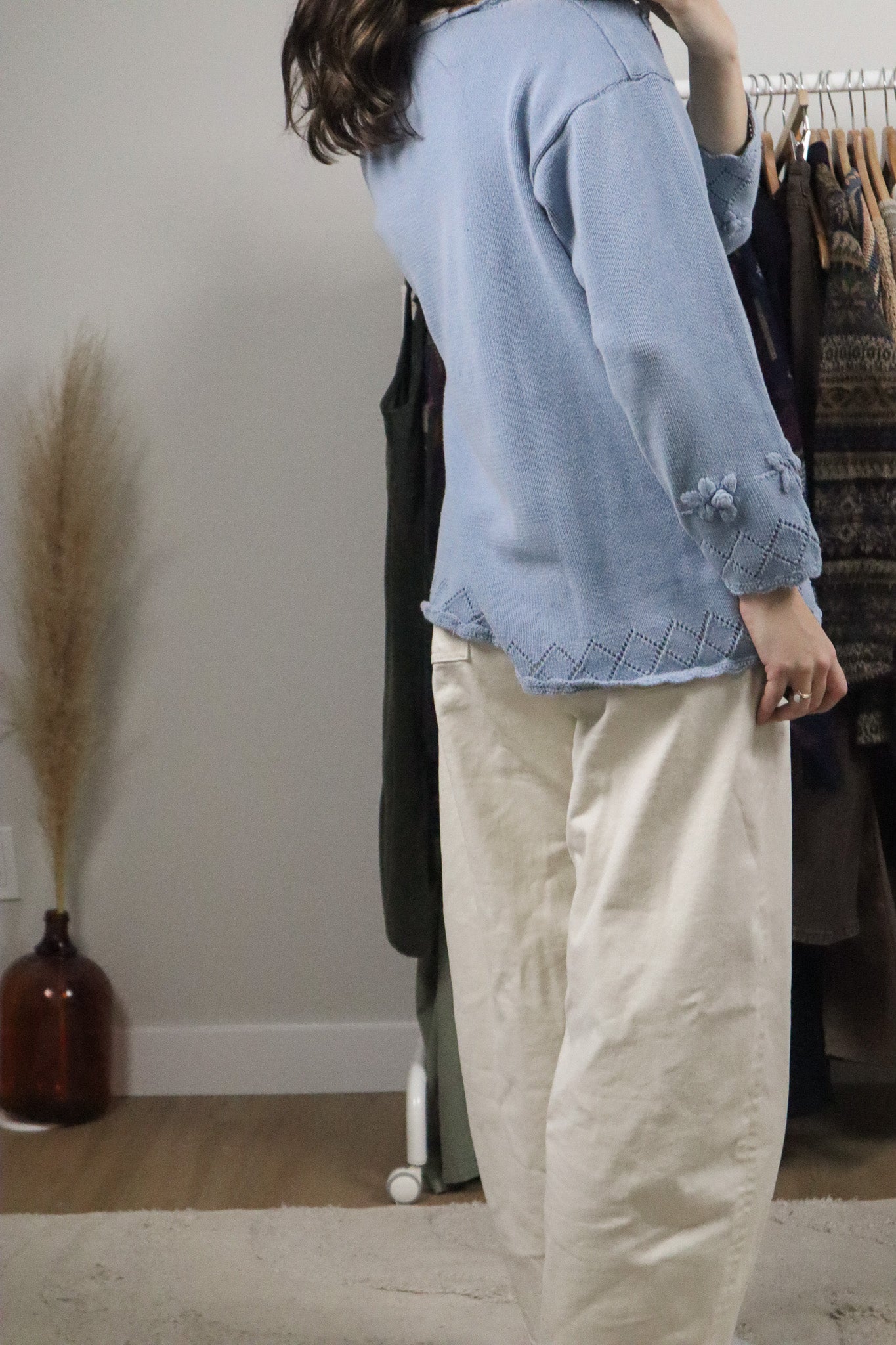 Vintage x Cotton Floral Knit Sweater (M)