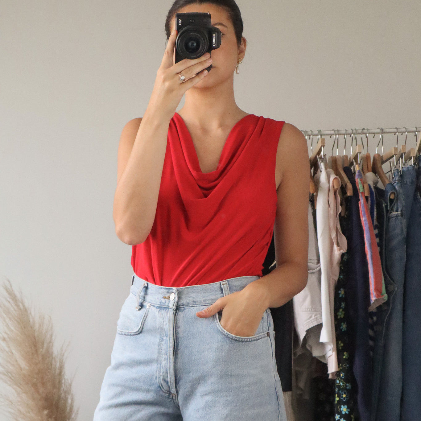 Made in Canada x Vintage x Cowl-Neck Tank (L)
