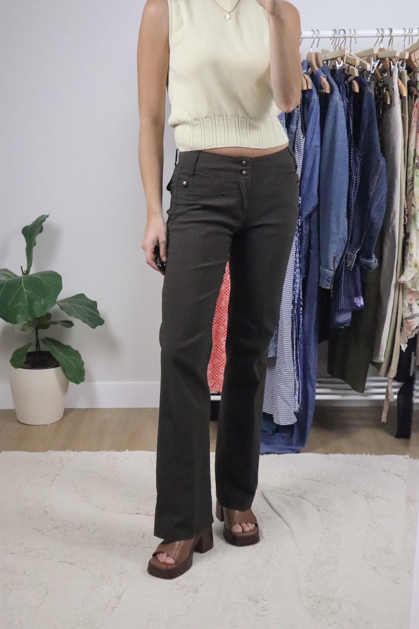 Vintage x Lowrise Flare Pants (XS)