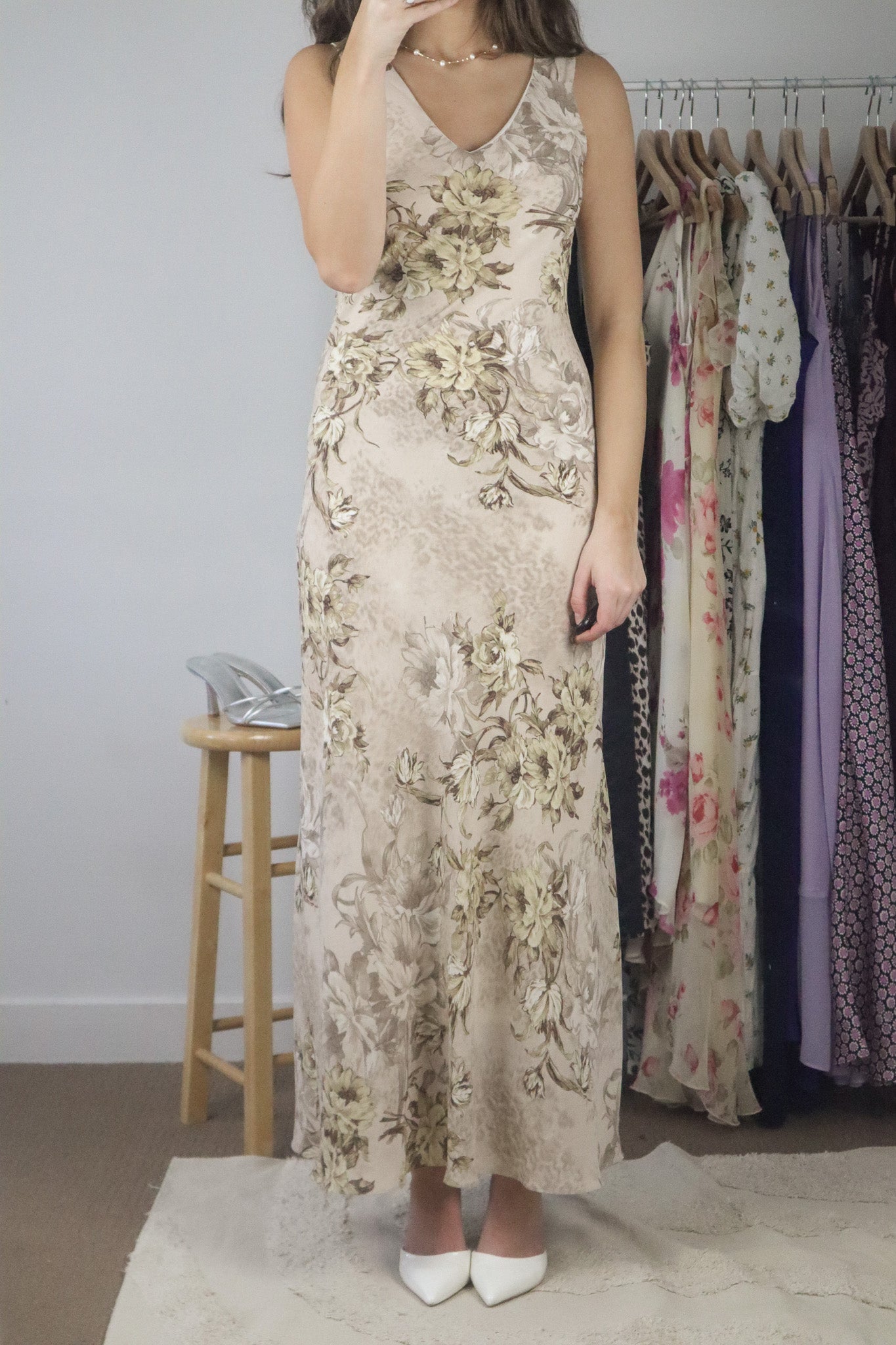 Made in Canada x Vintage x Floral Maxi Dress (XXS/XS)