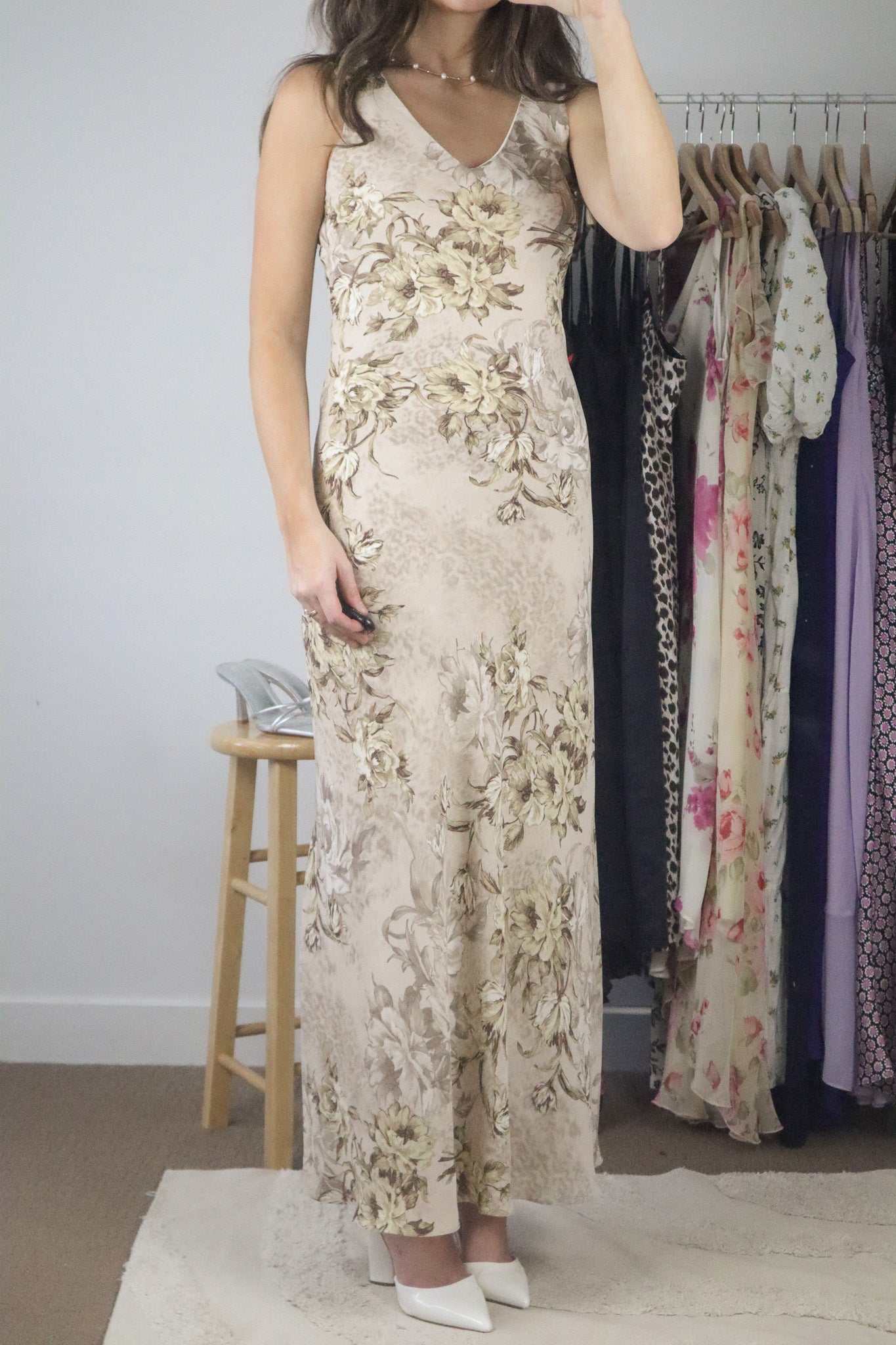 Made in Canada x Vintage x Floral Maxi Dress (XXS/XS)