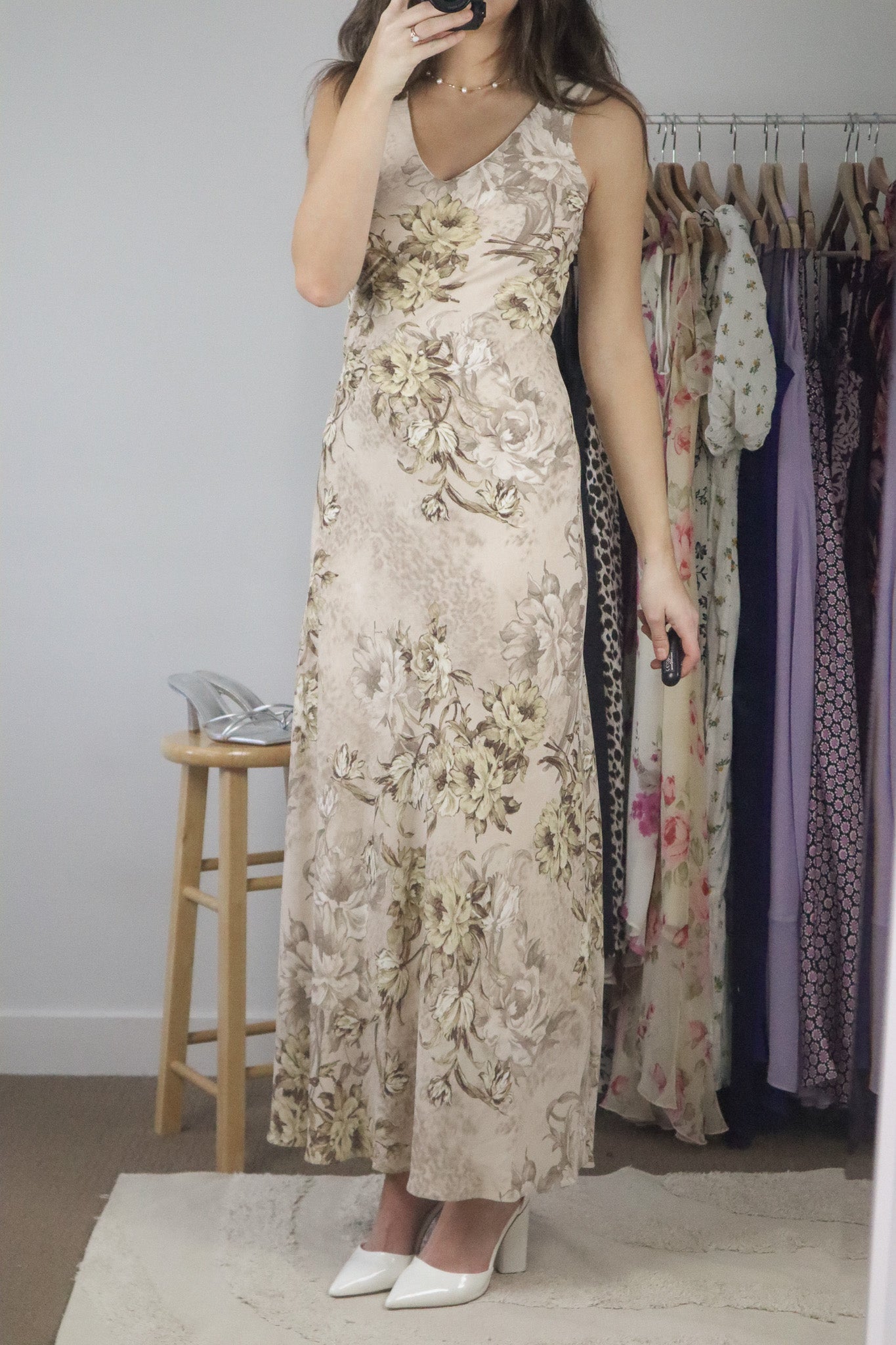 Made in Canada x Vintage x Floral Maxi Dress (XXS/XS)