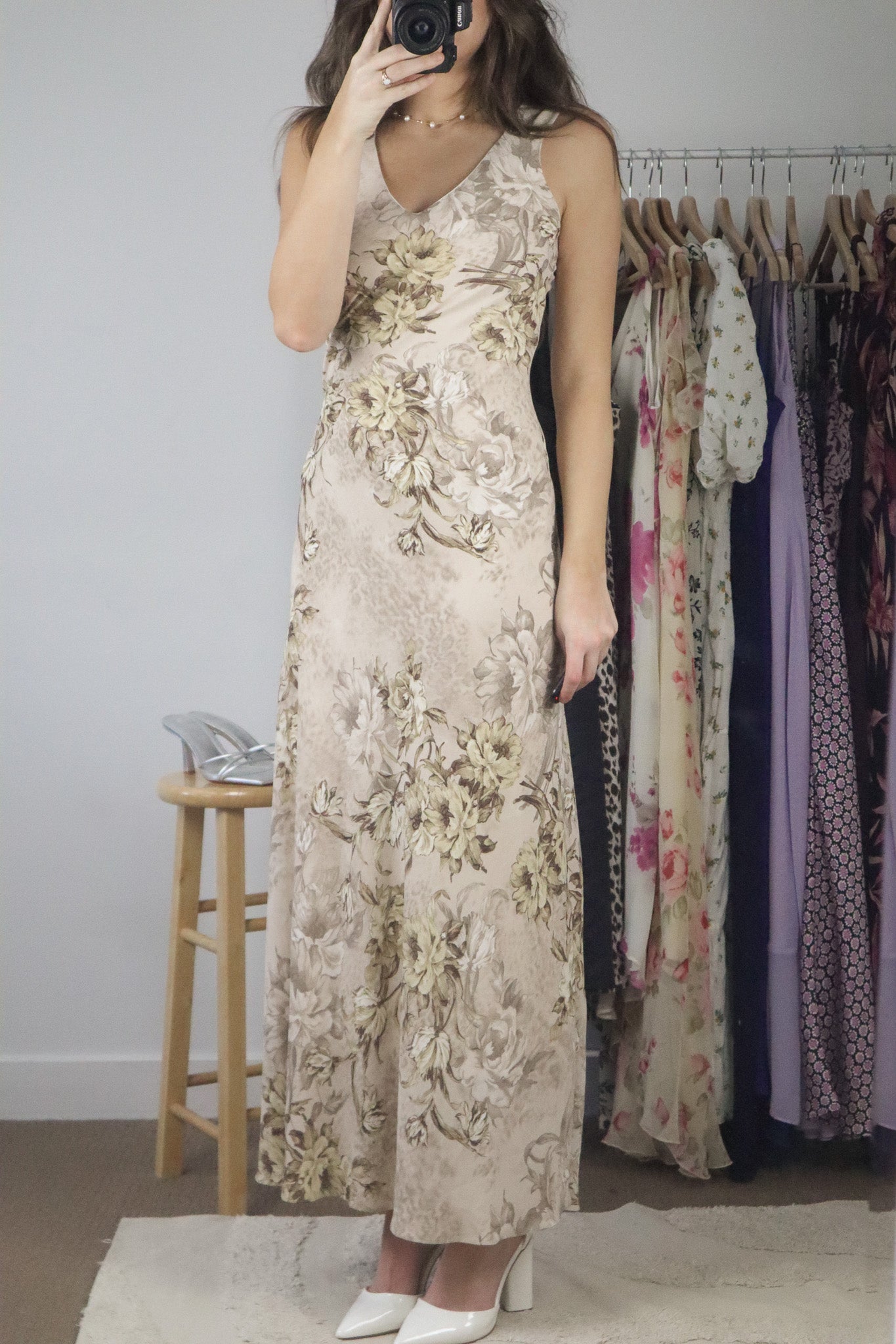 Made in Canada x Vintage x Floral Maxi Dress (XXS/XS)