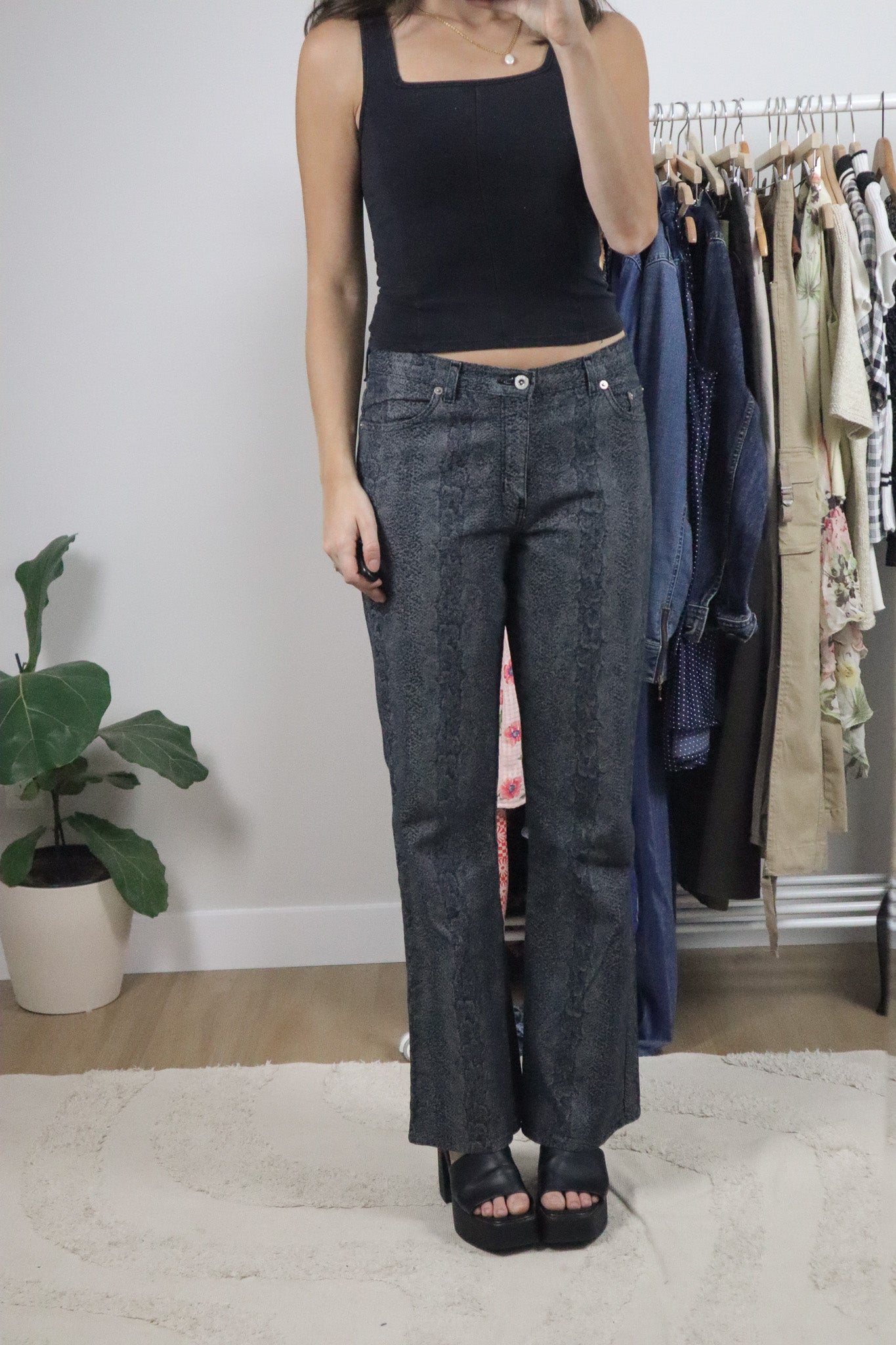 Made in Canada x Vintage x Snakeskin Flare Pants (28/29)