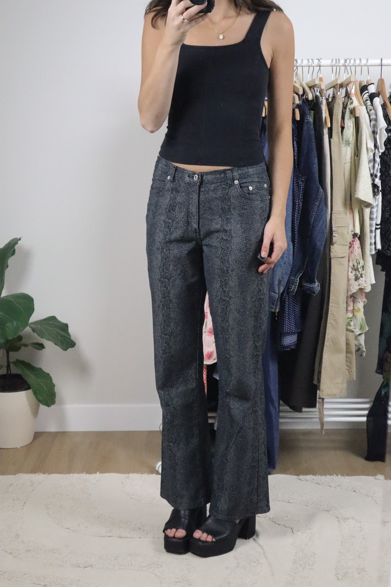 Made in Canada x Vintage x Snakeskin Flare Pants (28/29)