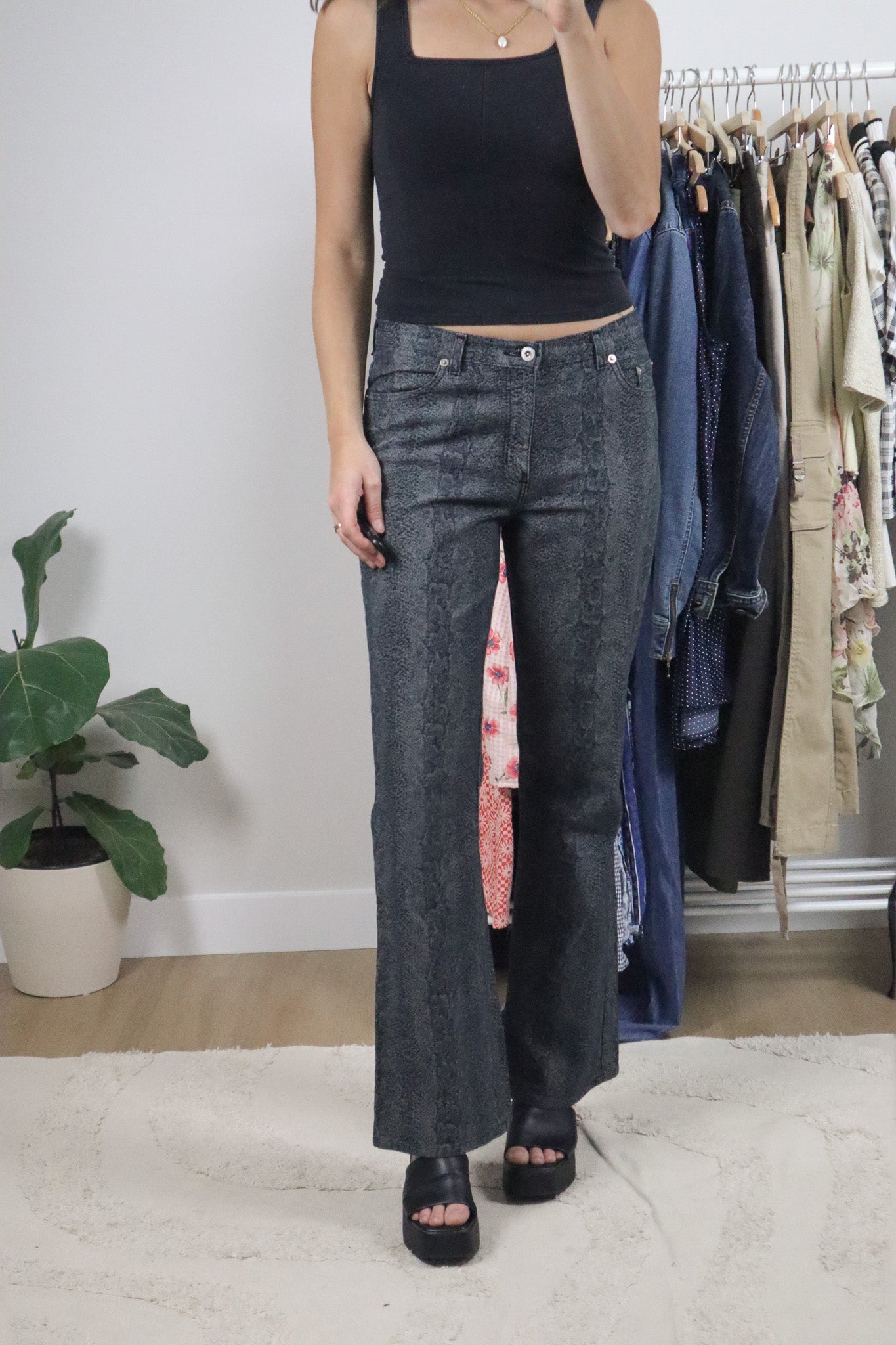 Made in Canada x Vintage x Snakeskin Flare Pants (28/29)