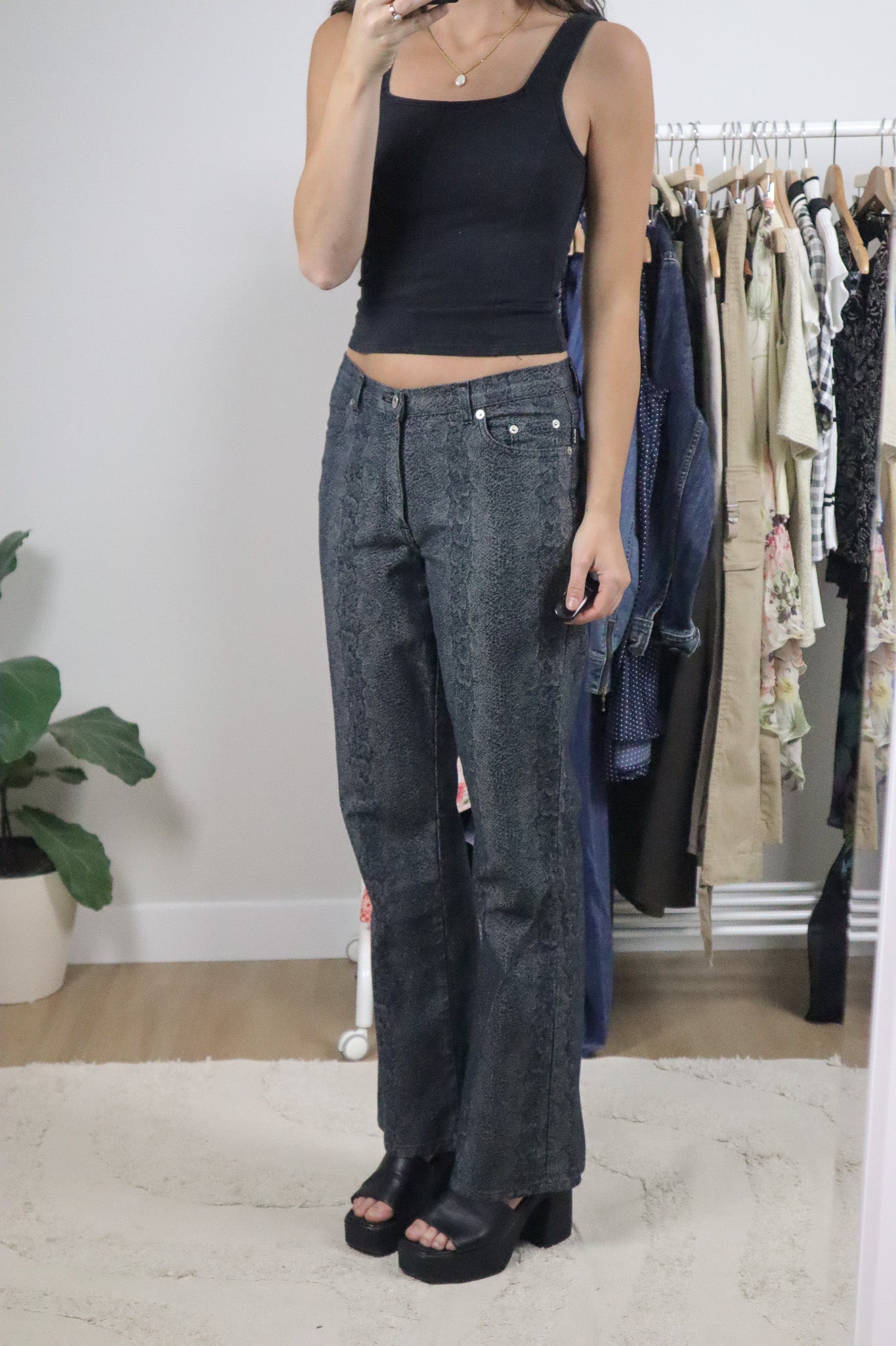 Made in Canada x Vintage x Snakeskin Flare Pants (28/29)