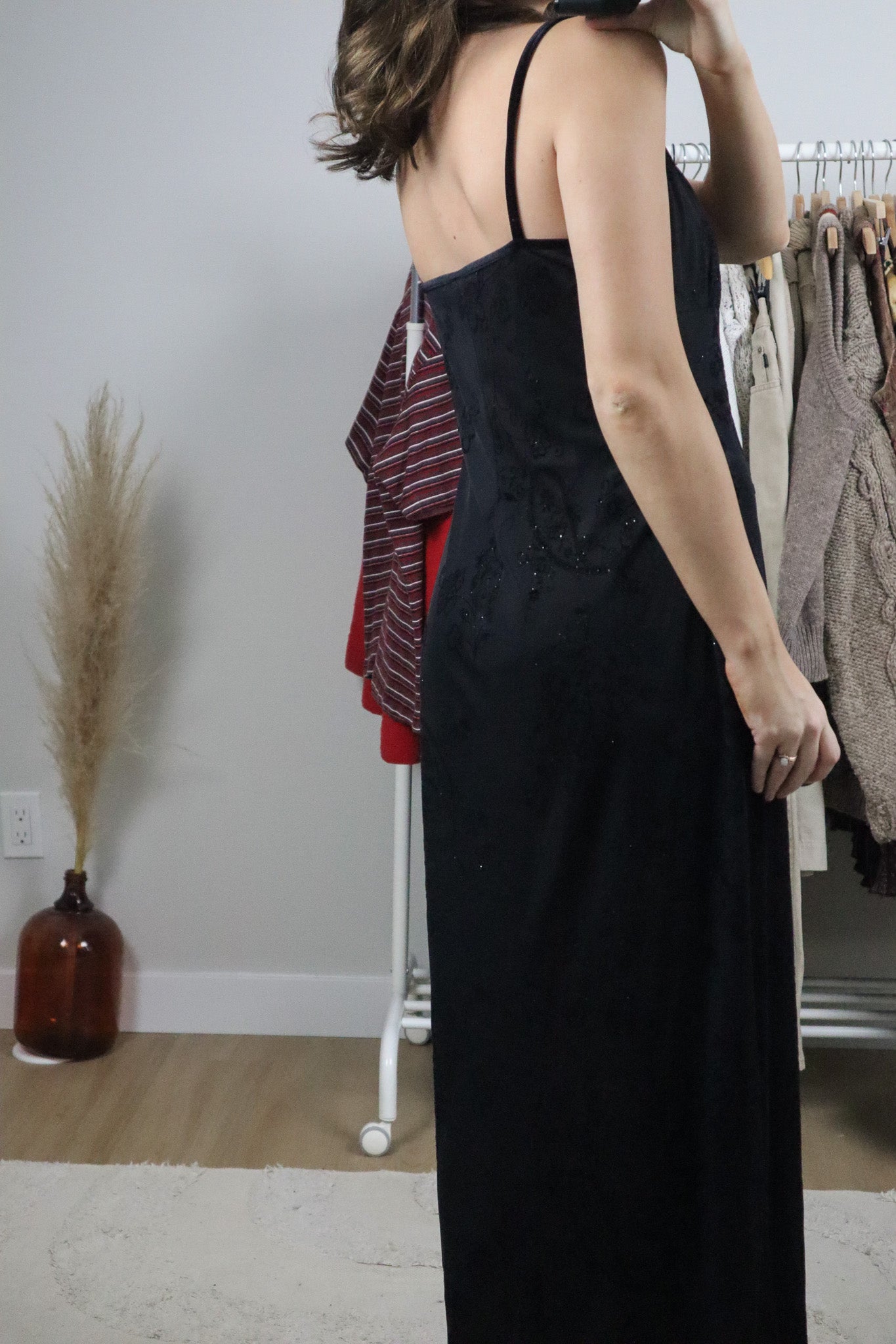 Made in Canada x Vintage x Velvet/Shimmer Mesh Maxi Dress (10-12)