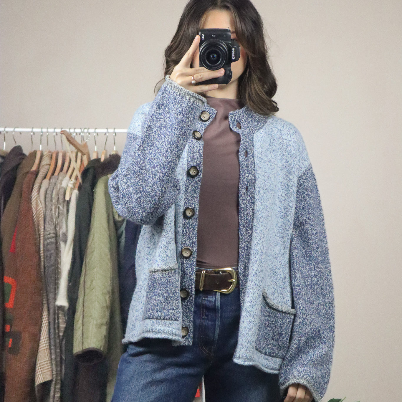 Vintage x Colour Blocking Cardigan (M)