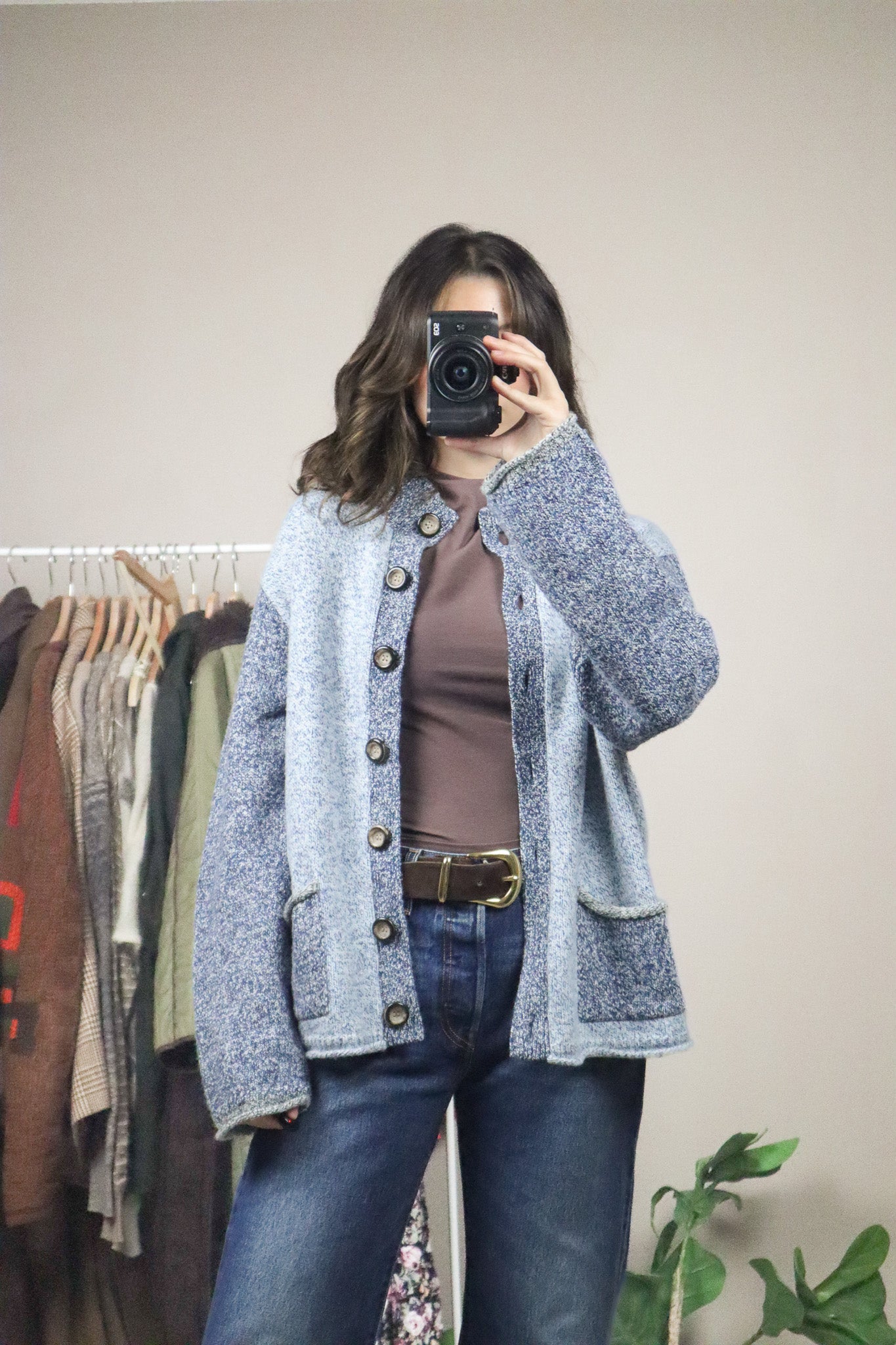 Vintage x Colour Blocking Cardigan (M)