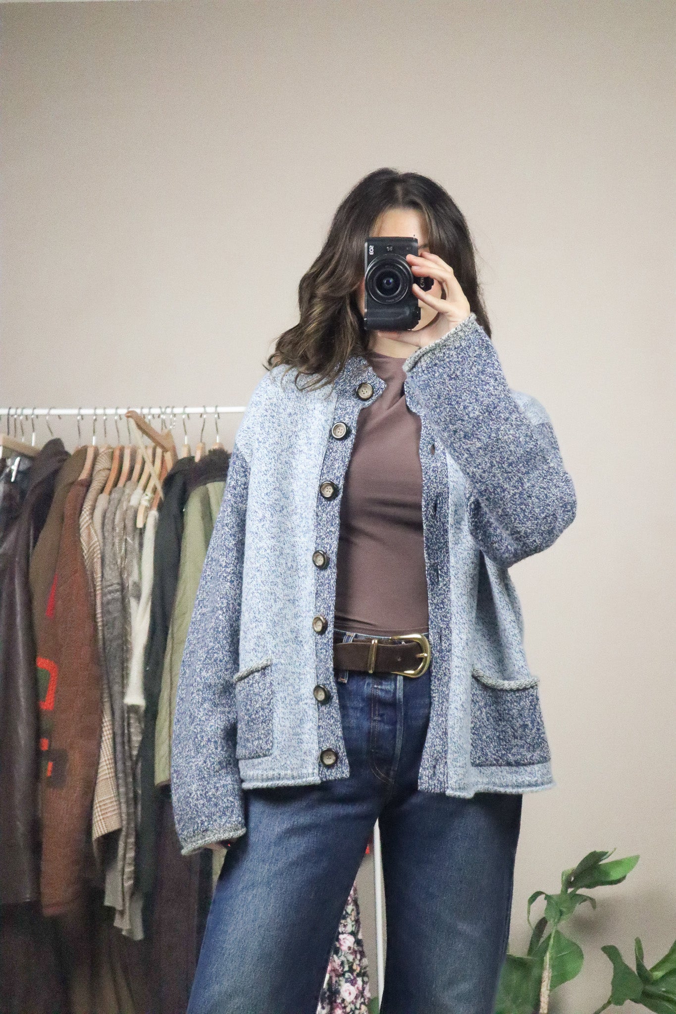 Vintage x Colour Blocking Cardigan (M)