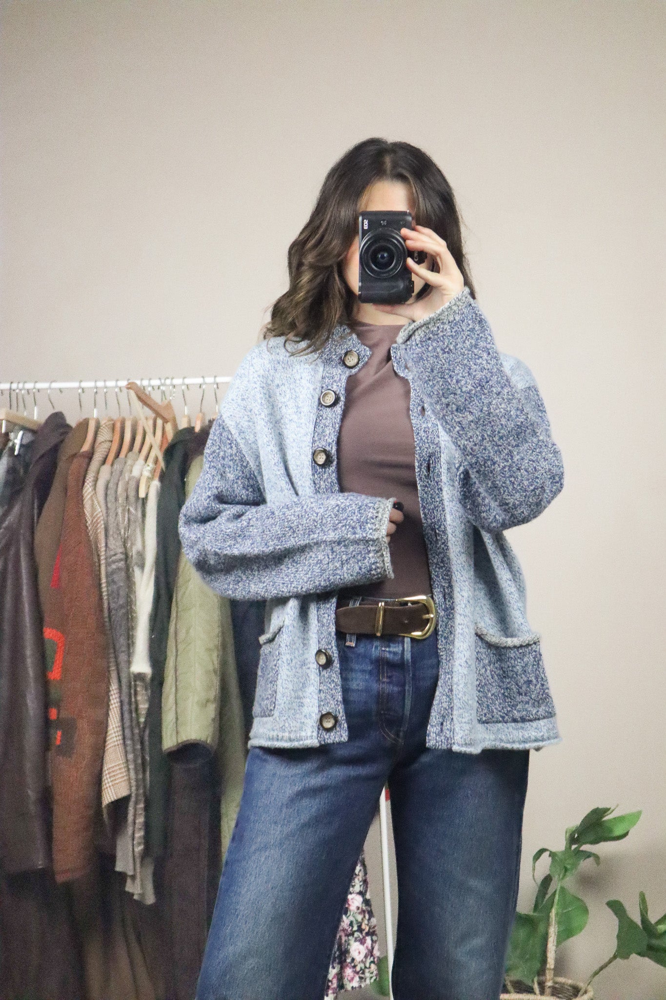 Vintage x Colour Blocking Cardigan (M)