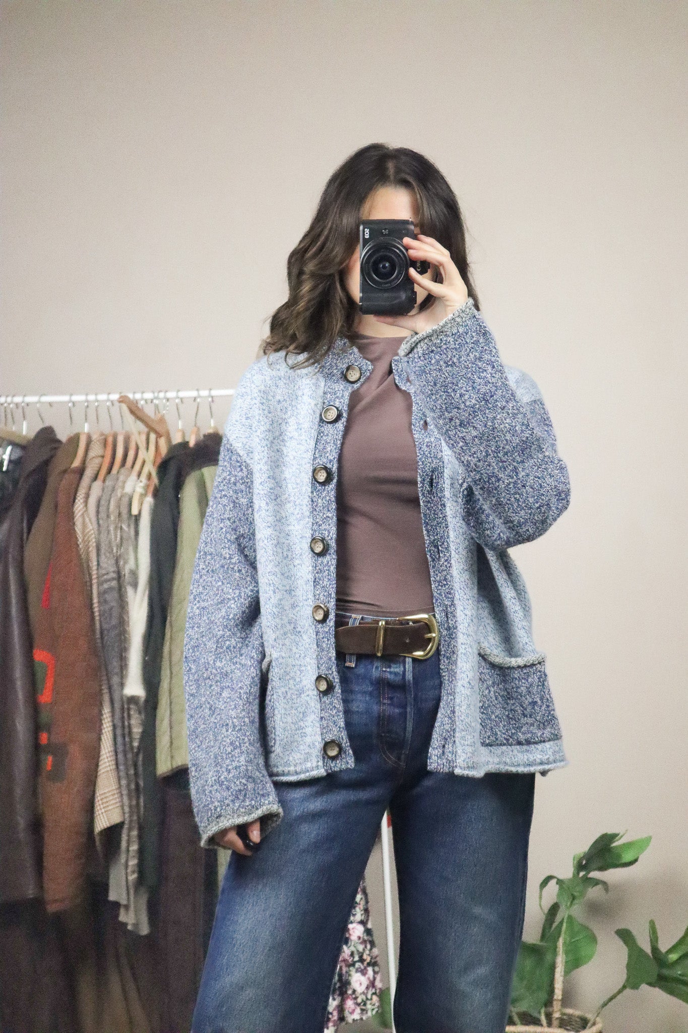 Vintage x Colour Blocking Cardigan (M)