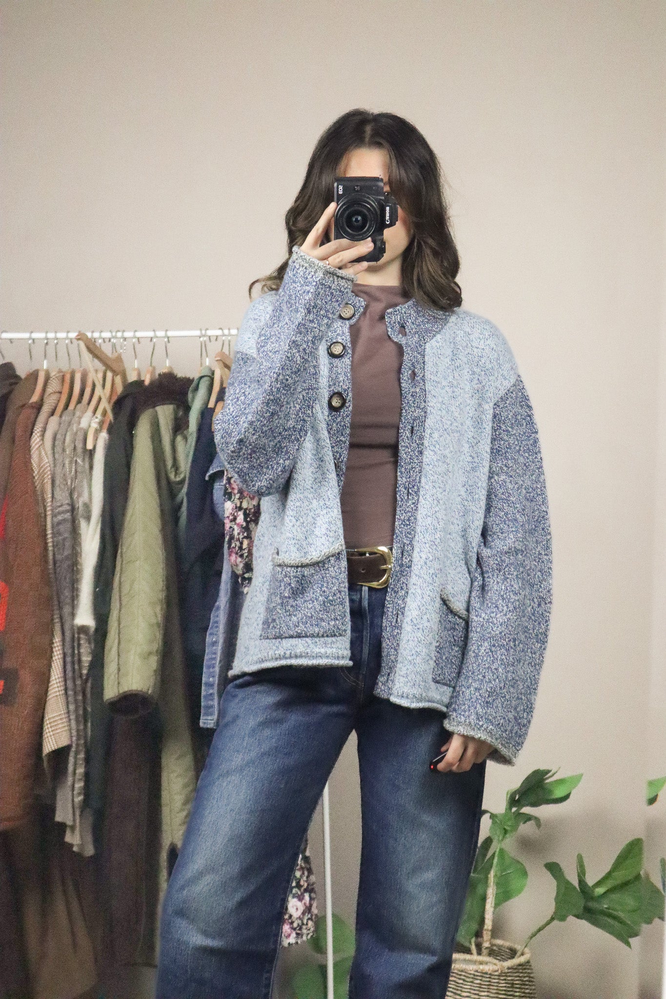 Vintage x Colour Blocking Cardigan (M)