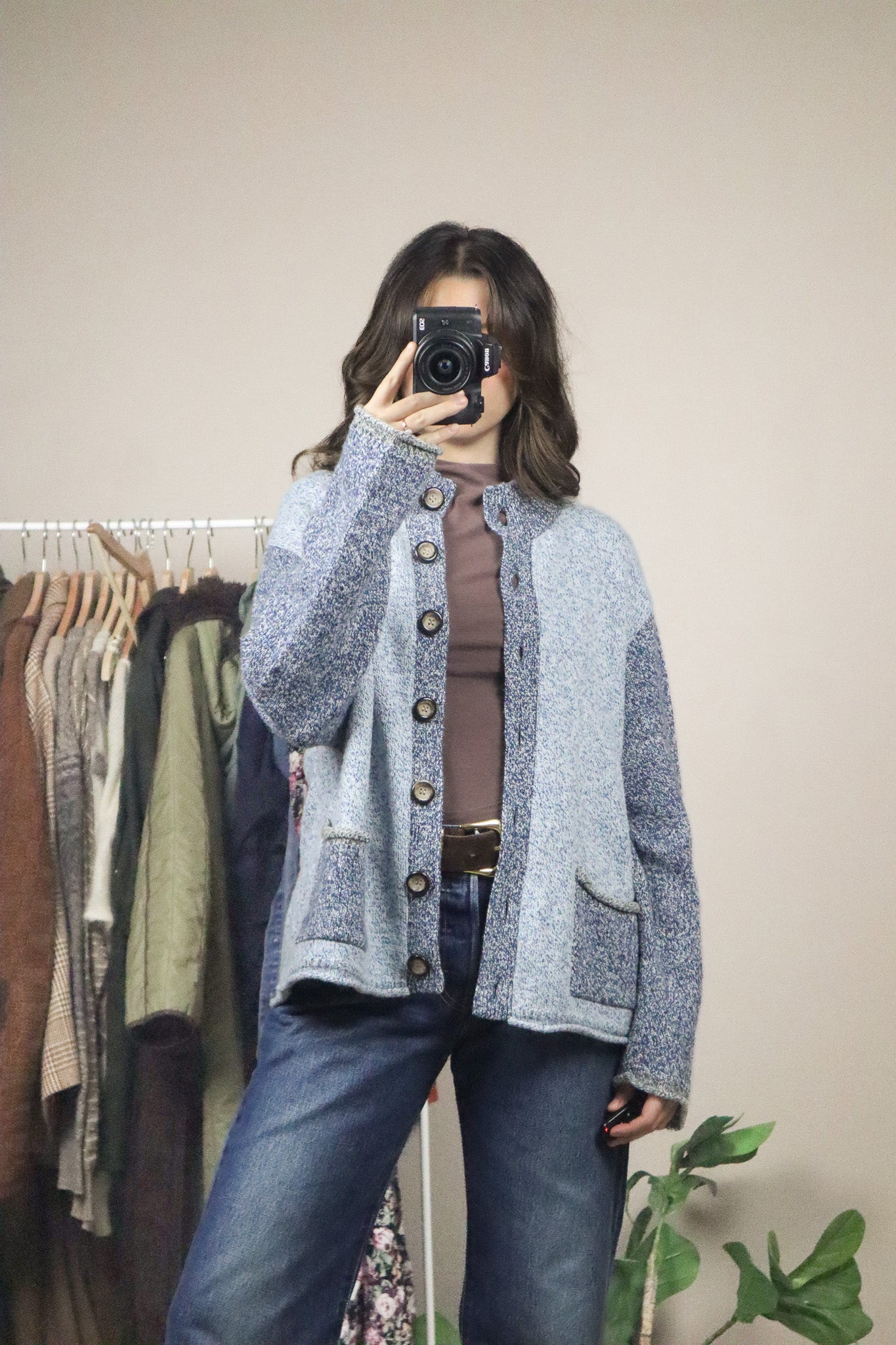 Vintage x Colour Blocking Cardigan (M)