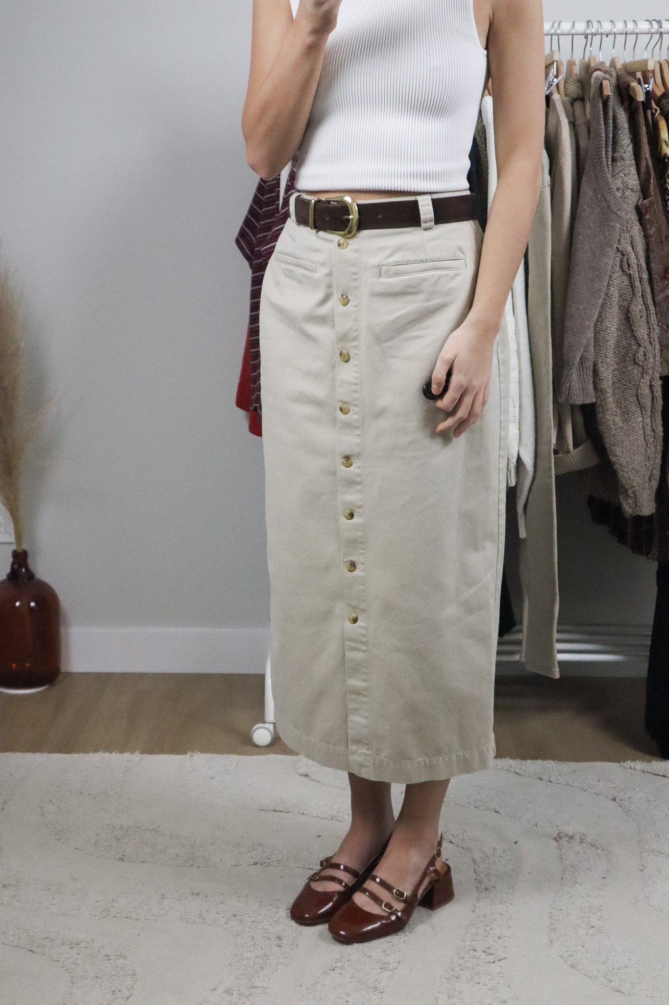 Vintage x Tommy Hilfiger Cotton Button Skirt (6)