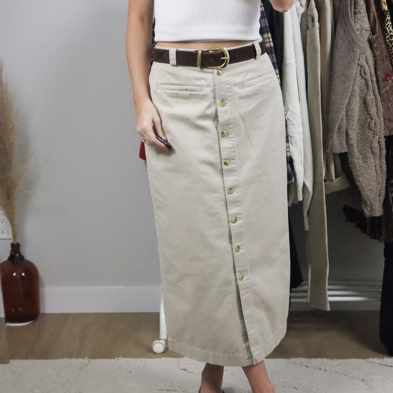 Vintage x Tommy Hilfiger Cotton Button Skirt (6)