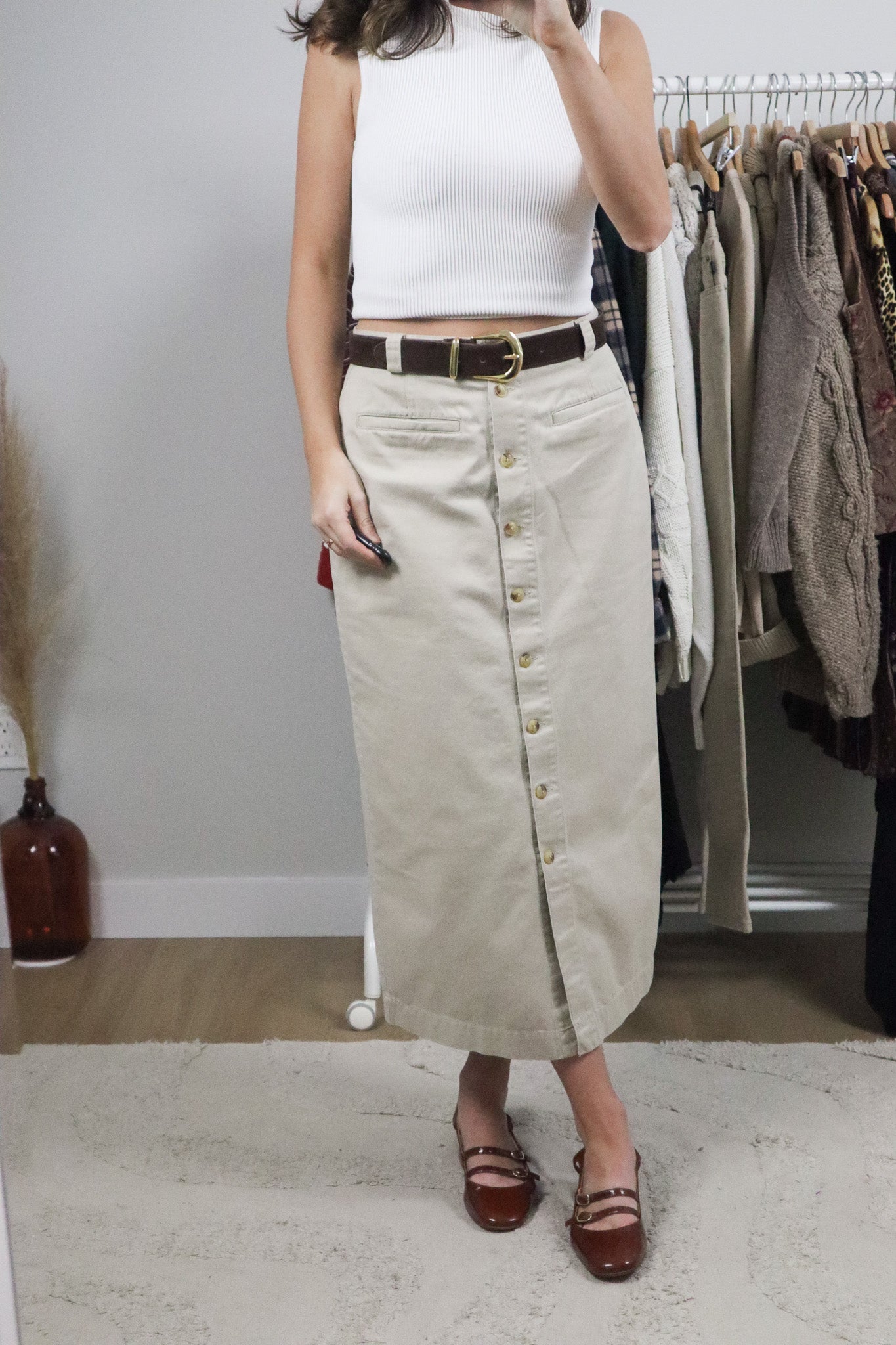 Vintage x Tommy Hilfiger Cotton Button Skirt (6)