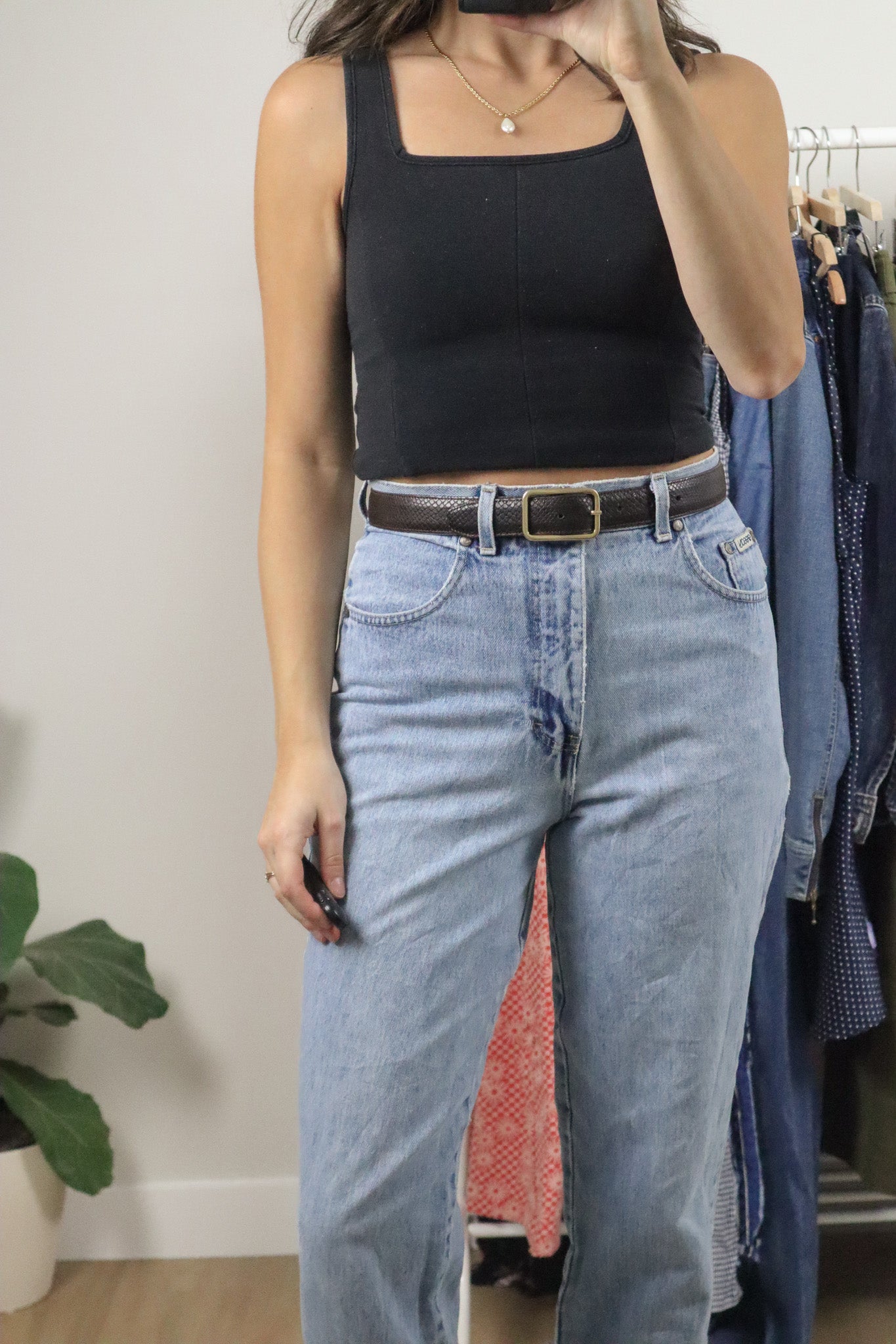 Made in Canada x Vintage x Leather Faux Snackskin Belt (XS/S)