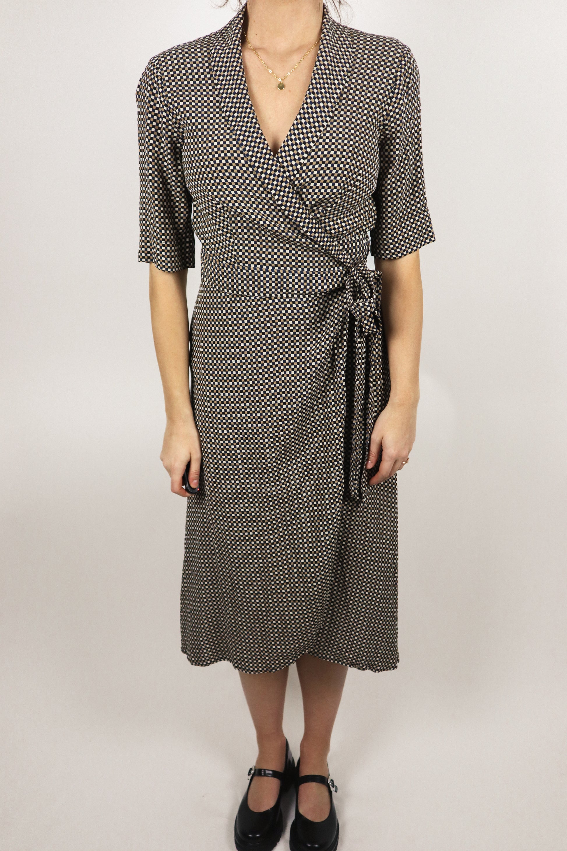 Ganni x Plaid Wrap Dress (8/10)