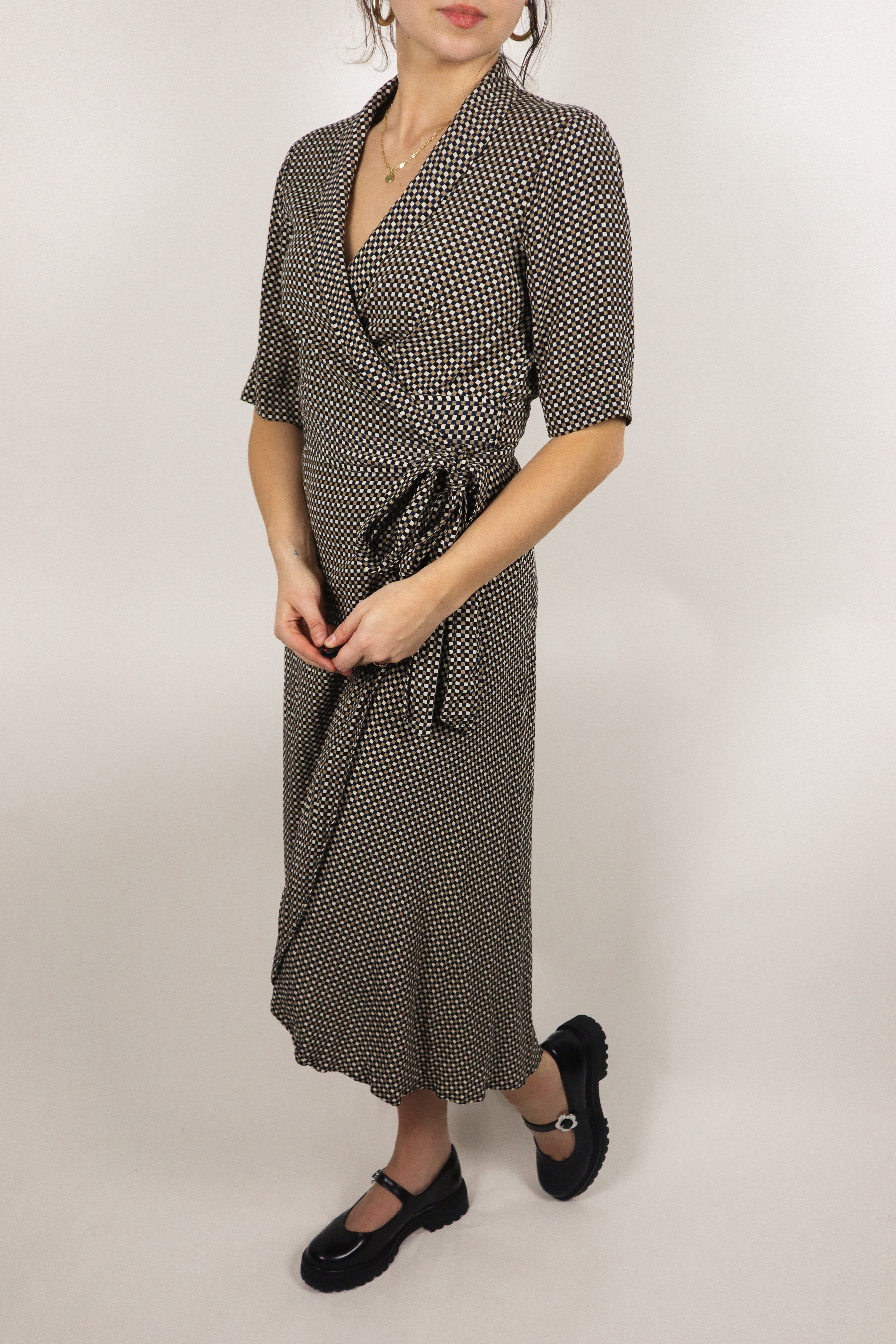 Ganni x Plaid Wrap Dress (8/10)