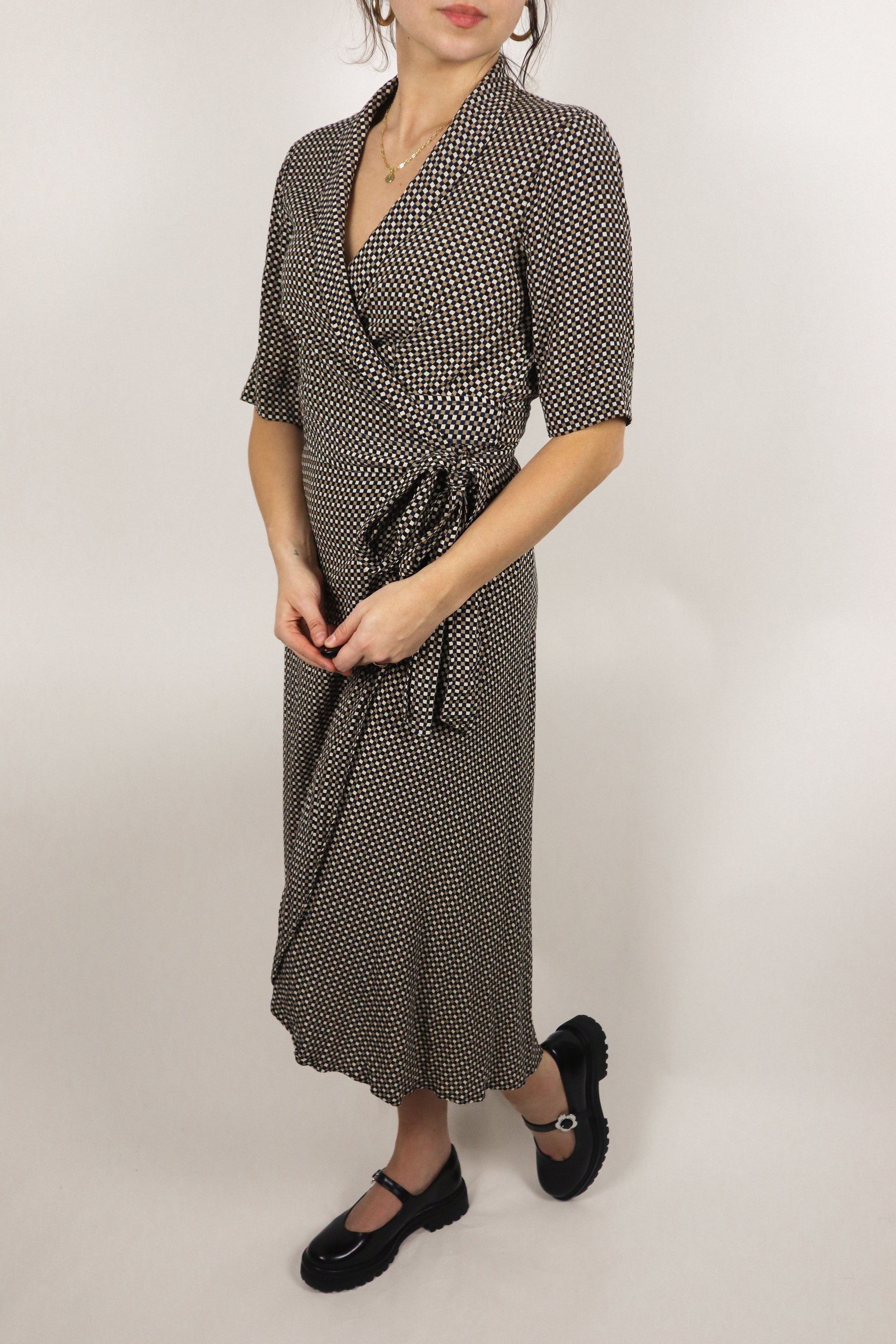 Ganni x Plaid Wrap Dress (8/10)