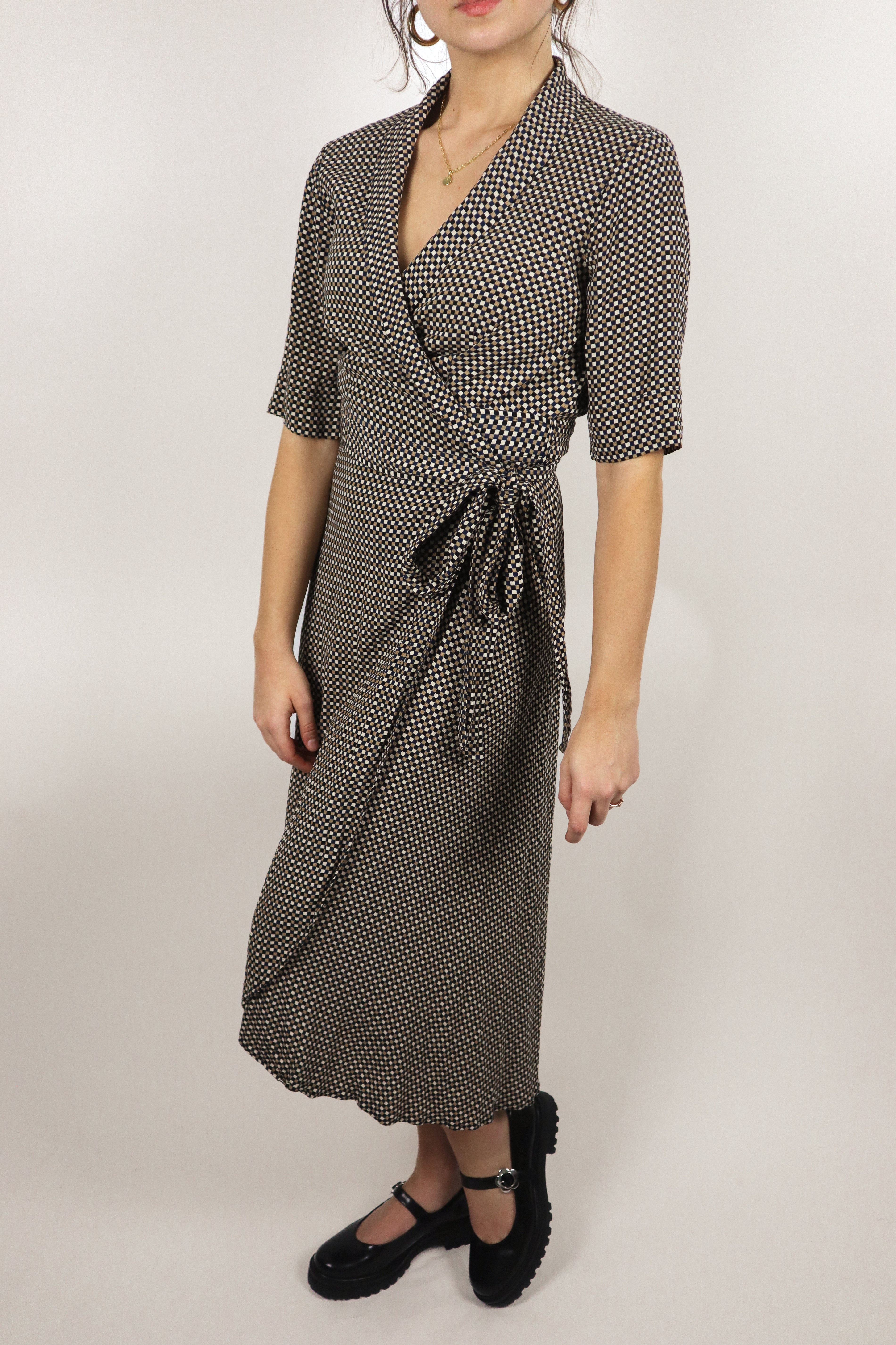 Ganni x Plaid Wrap Dress (8/10)