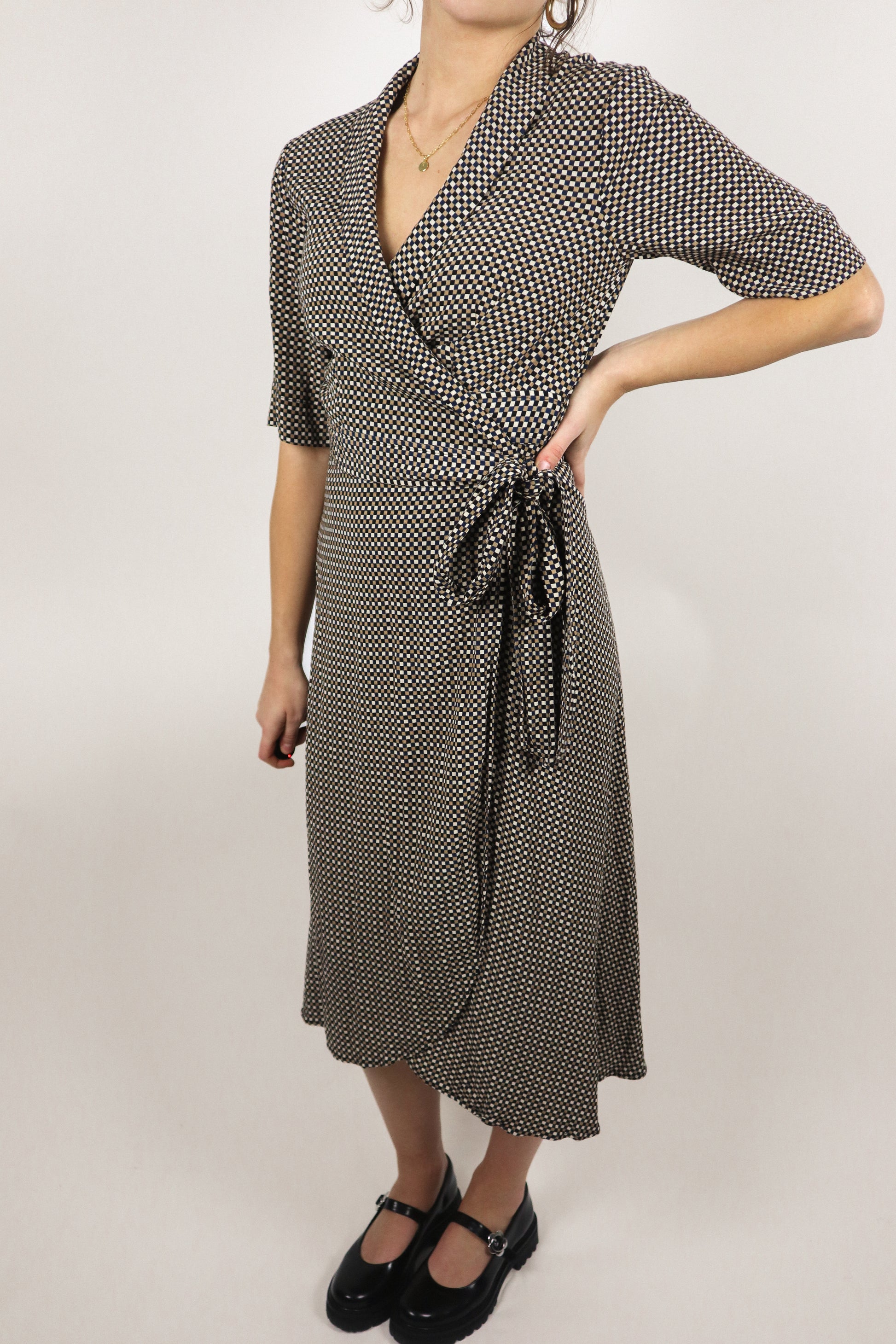 Ganni x Plaid Wrap Dress (8/10)