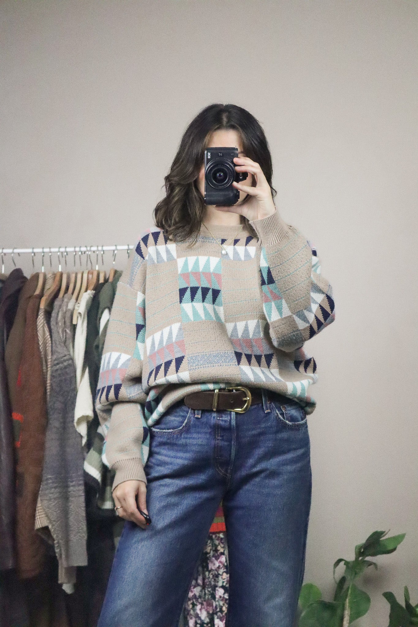 Vintage x Wool Blend Patterned Knit (M/L)
