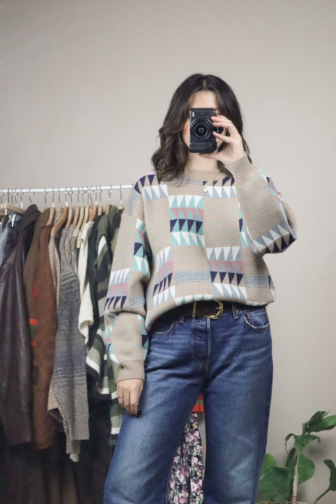 Vintage x Wool Blend Patterned Knit (M/L)