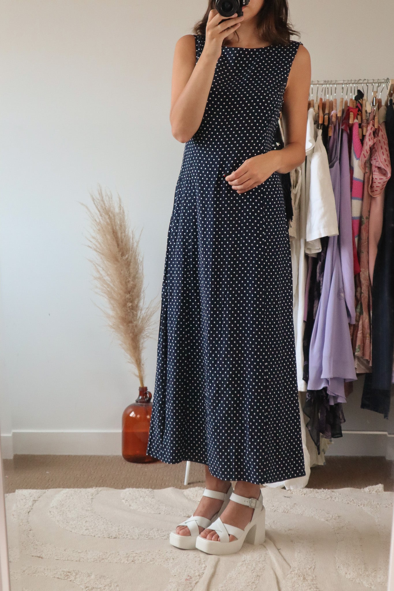 Made in Canada x Vintage x Polka Dot Maxi Dress (8)