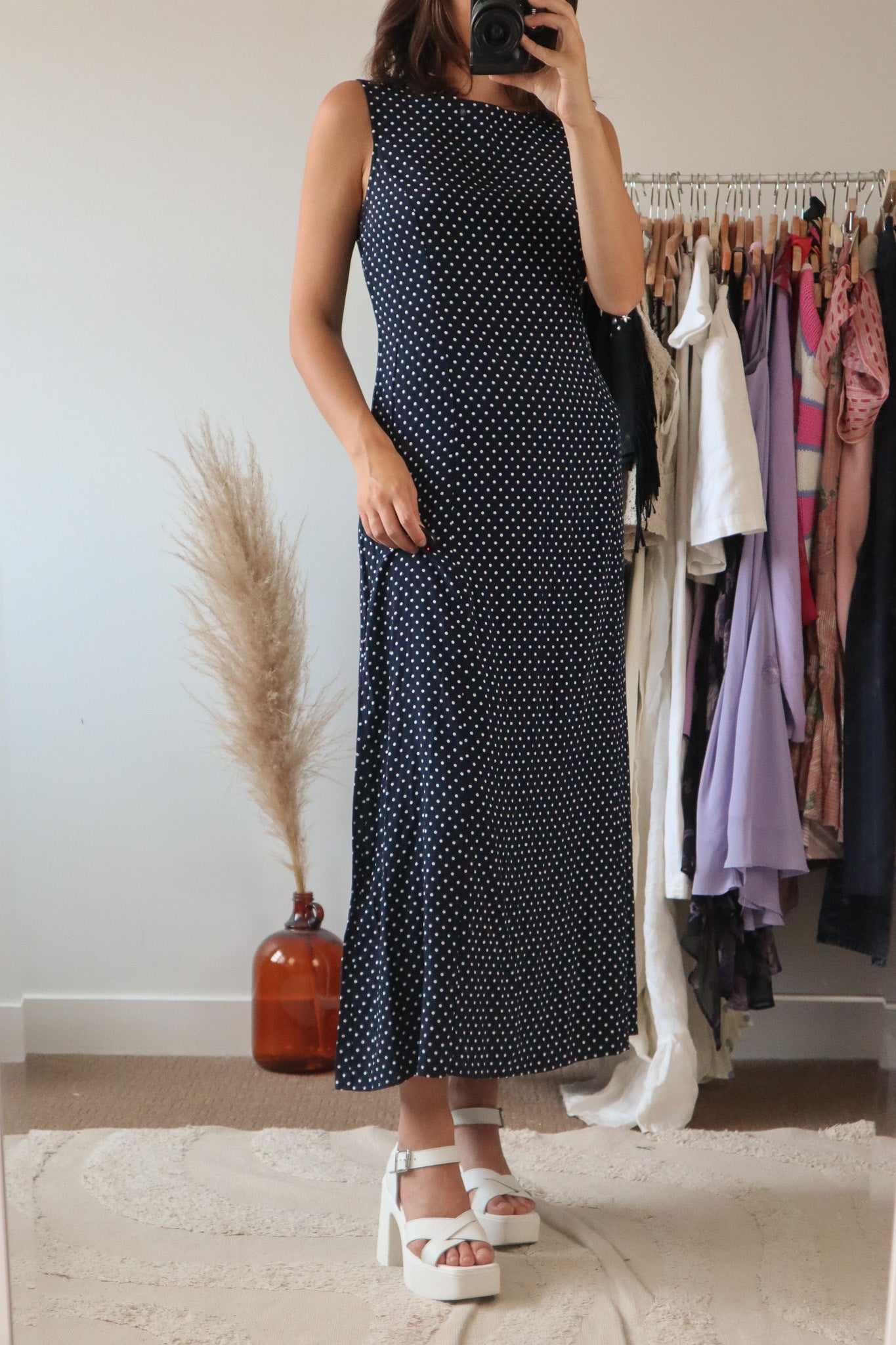 Made in Canada x Vintage x Polka Dot Maxi Dress (8)