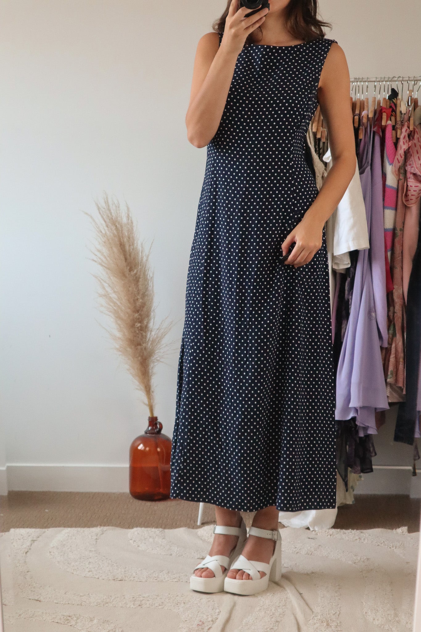 Made in Canada x Vintage x Polka Dot Maxi Dress (8)