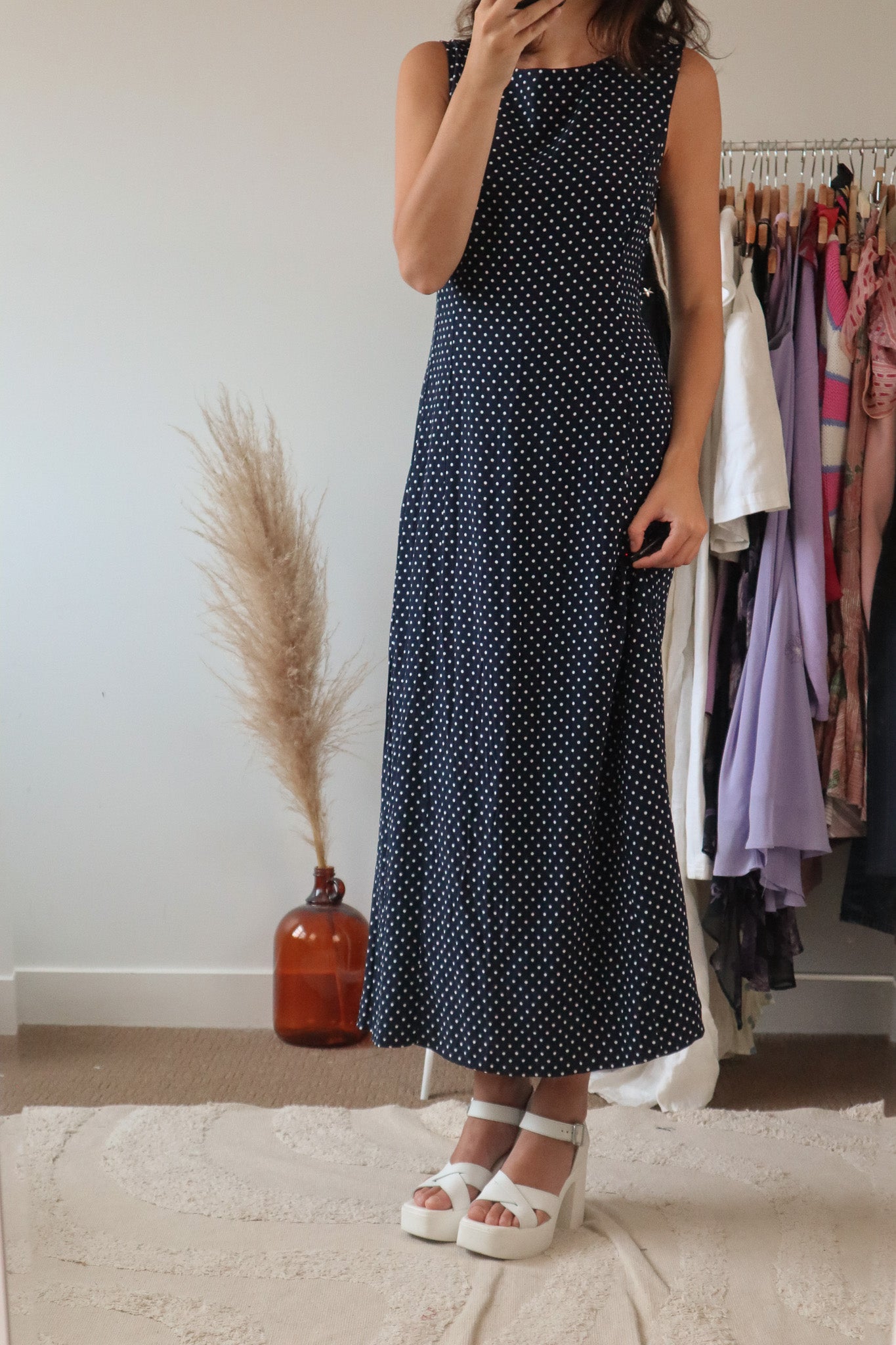 Made in Canada x Vintage x Polka Dot Maxi Dress (8)