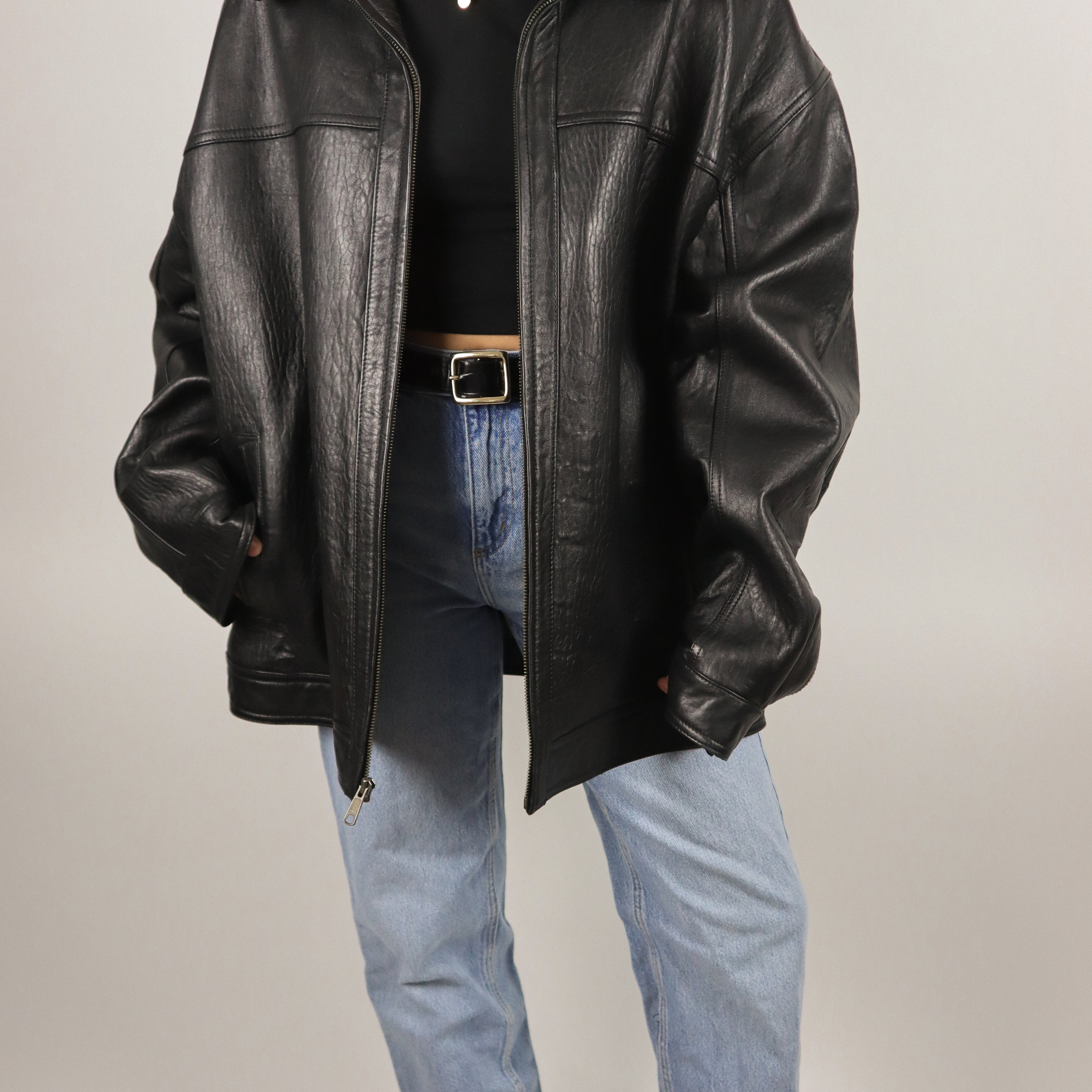 Vintage x Leather Jacket (XL/XXL)
