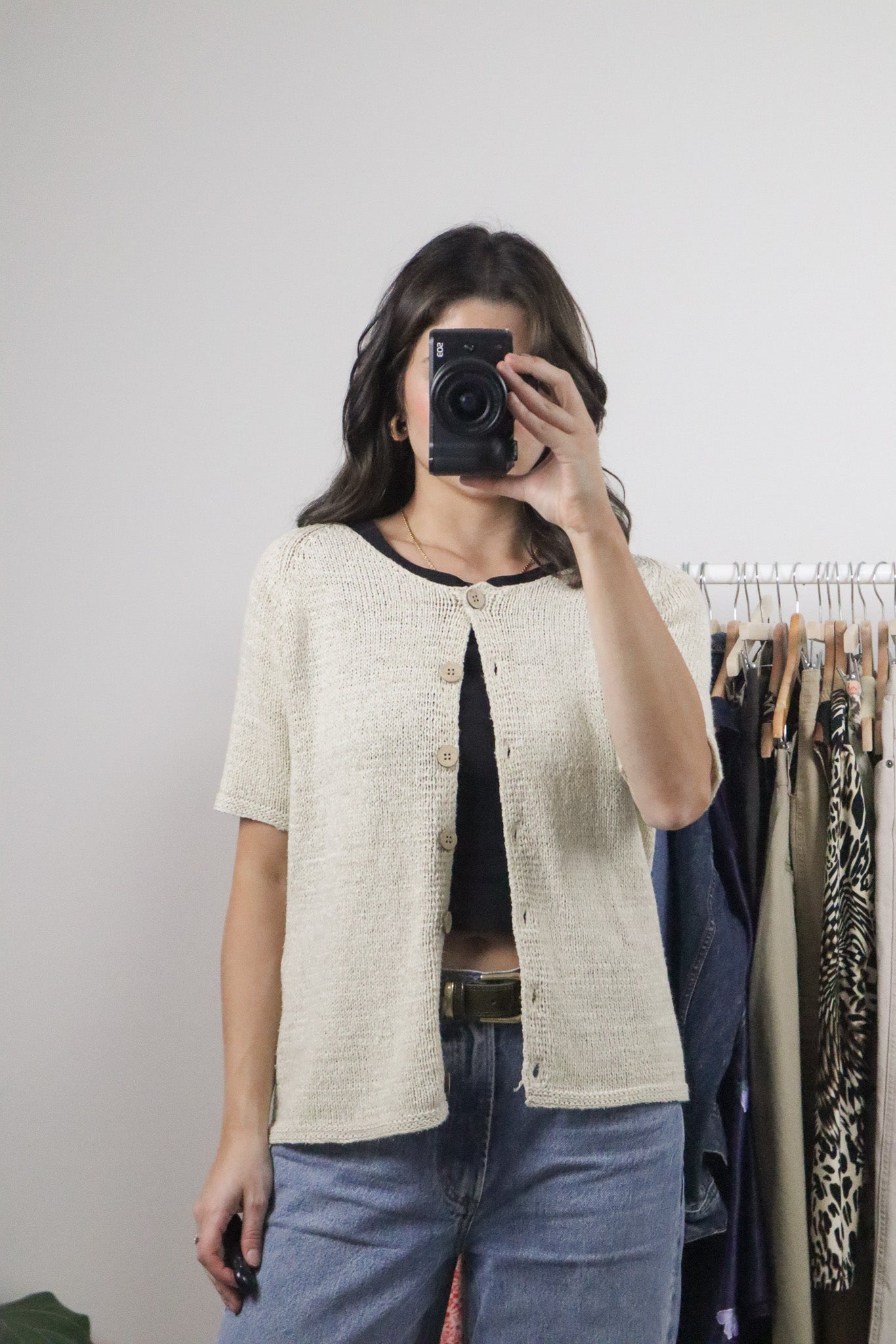 Vintage x Chunky Short Sleeve Cardigan (M)