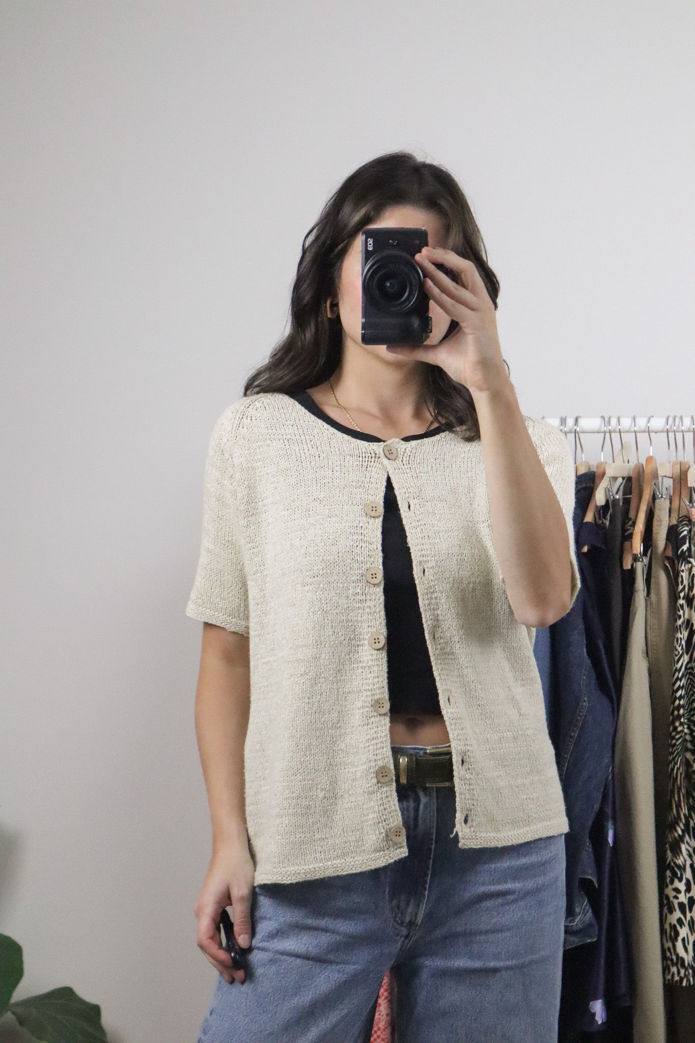 Vintage x Chunky Short Sleeve Cardigan (M)