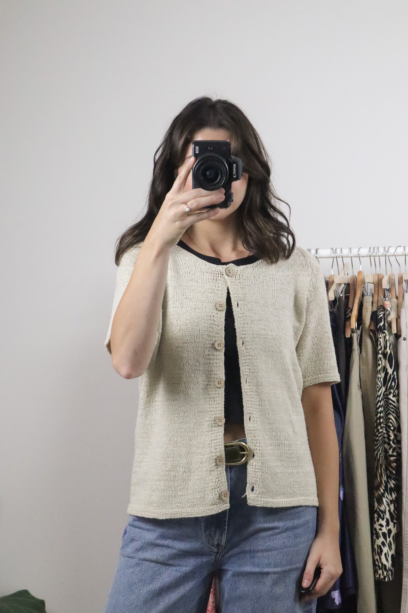 Vintage x Chunky Short Sleeve Cardigan (M)