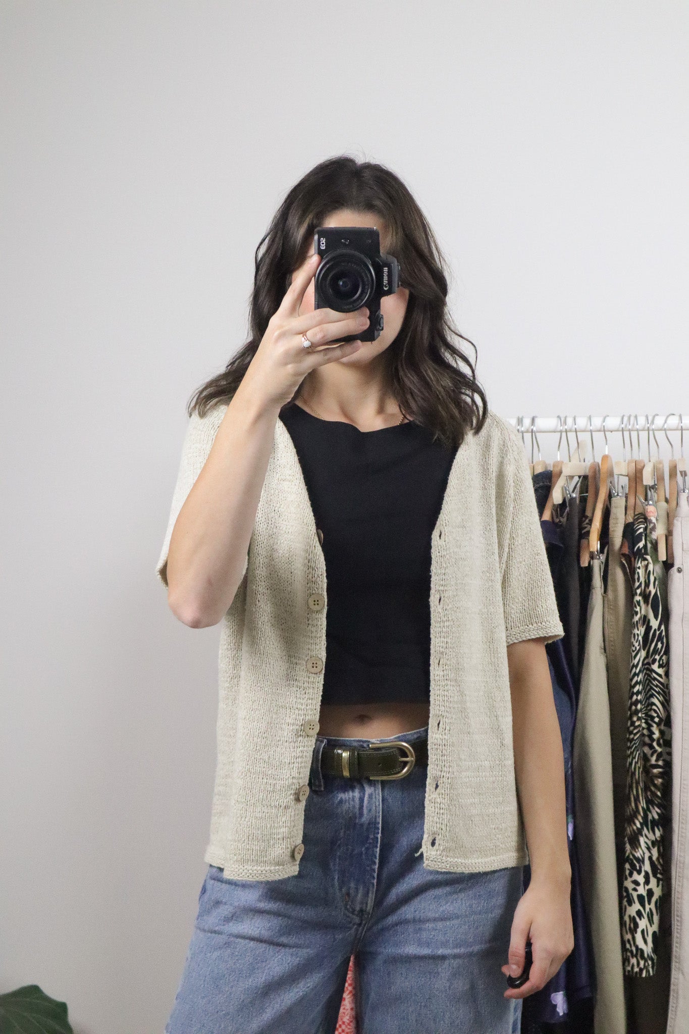 Vintage x Chunky Short Sleeve Cardigan (M)