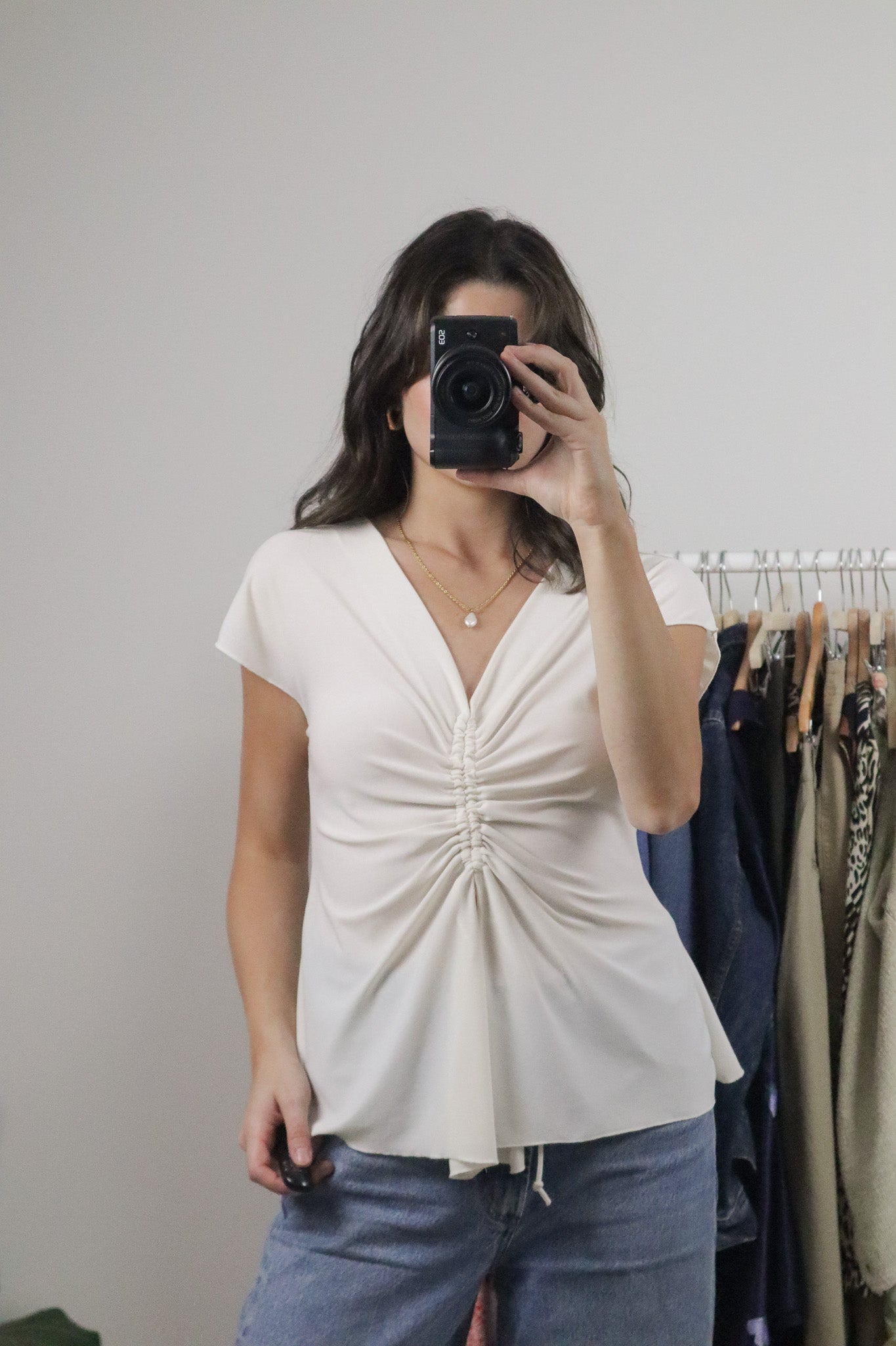 Made in Canada x Vintage x Ruched Top (M/L)