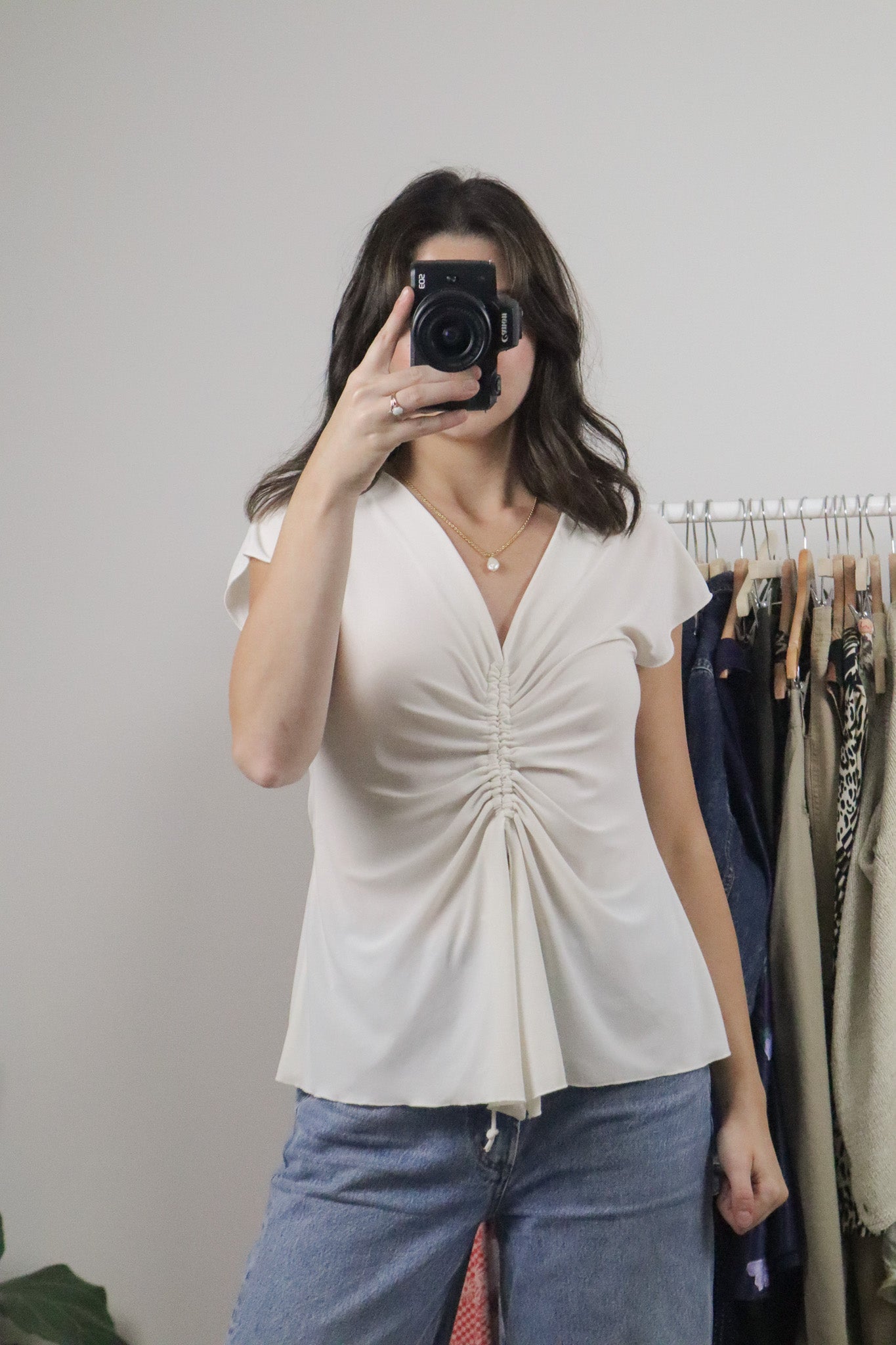 Made in Canada x Vintage x Ruched Top (M/L)