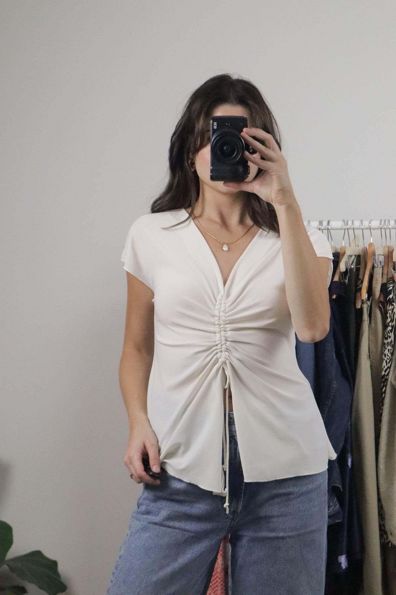 Made in Canada x Vintage x Ruched Top (M/L)