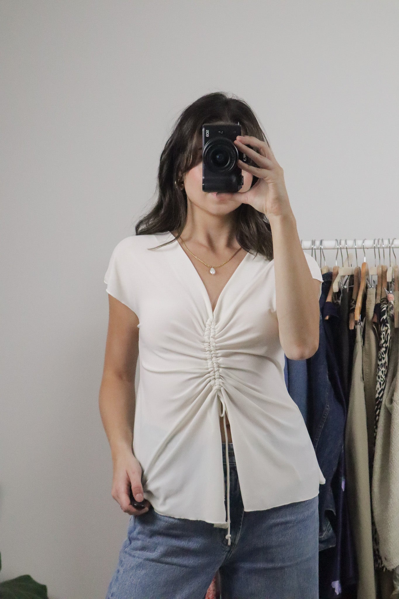 Made in Canada x Vintage x Ruched Top (M/L)