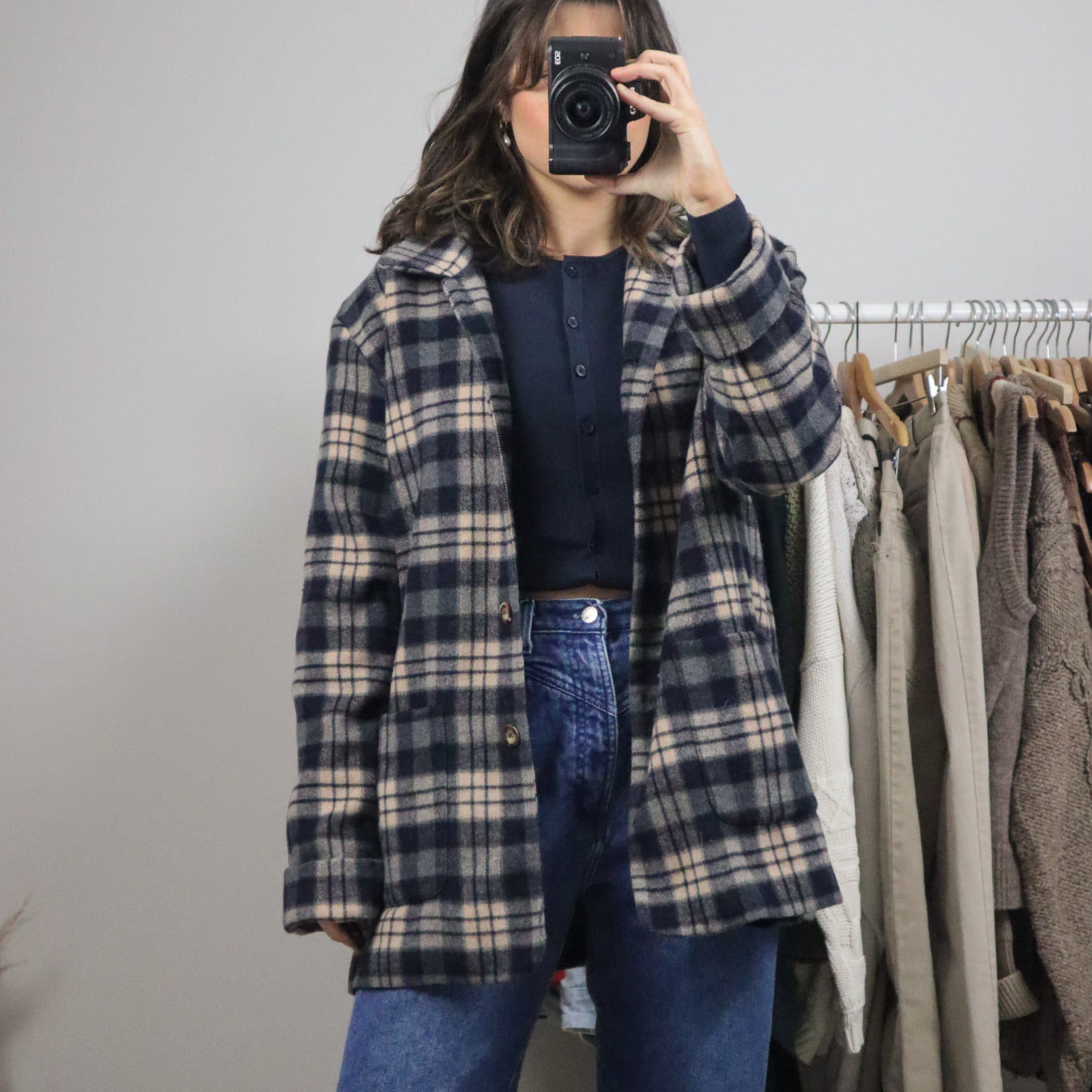 Made in Canada x Vintage x Wool Blend Plaid Jacket (M)