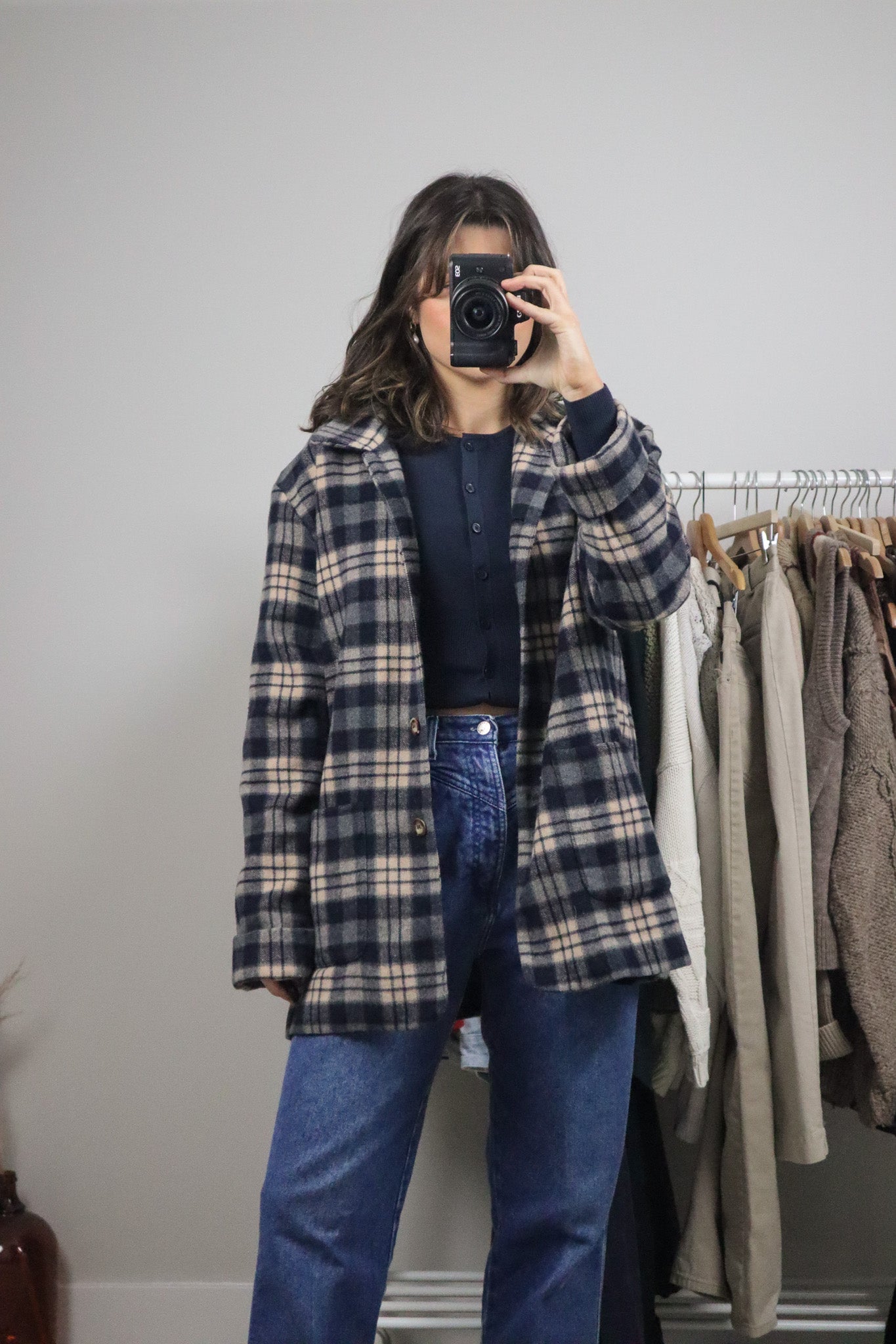 Made in Canada x Vintage x Wool Blend Plaid Jacket (M)
