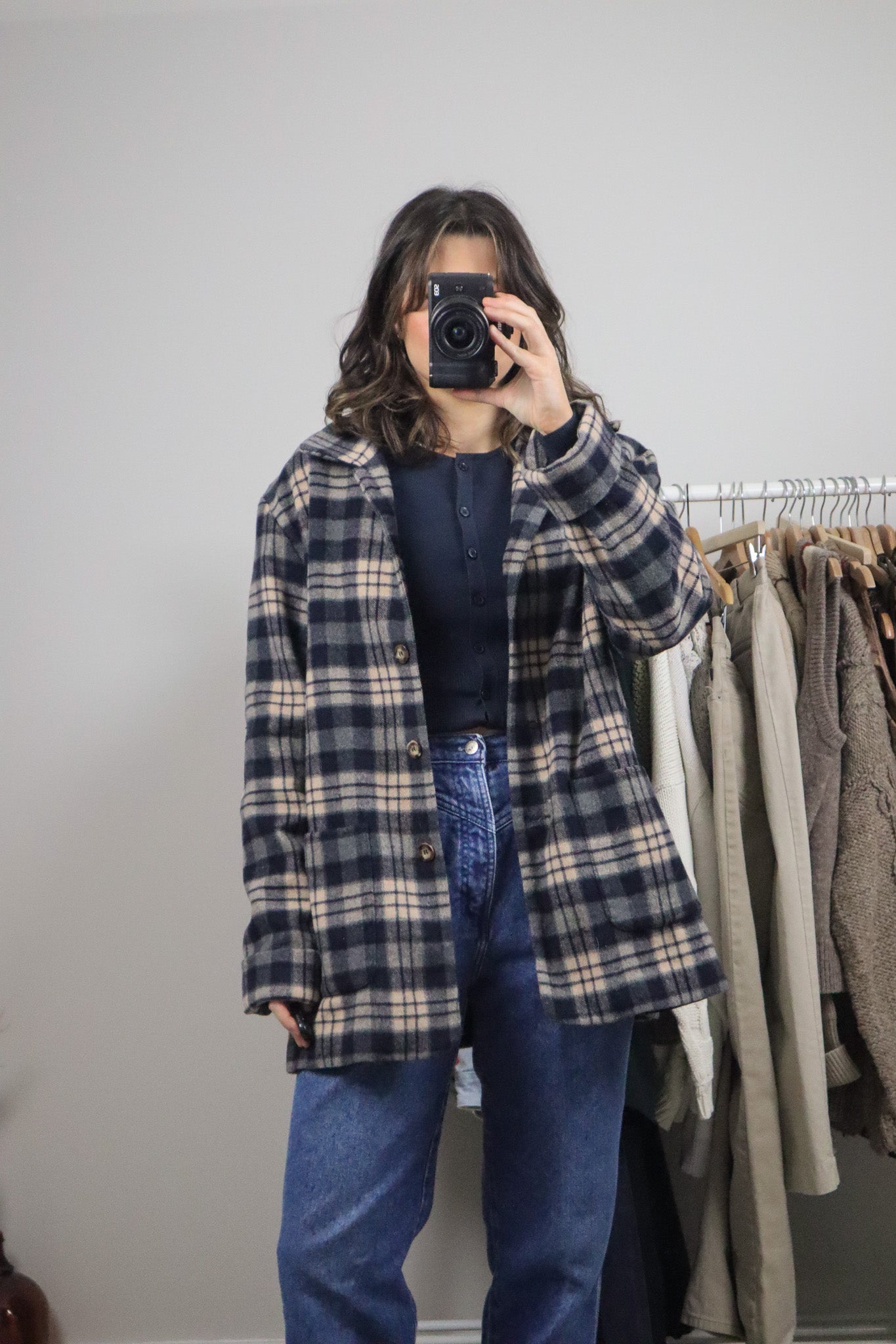 Made in Canada x Vintage x Wool Blend Plaid Jacket (M)